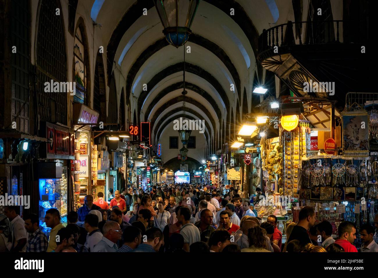 The interior of the Spice Bazaar near Eminönü in Istanbul, Turkey Stock