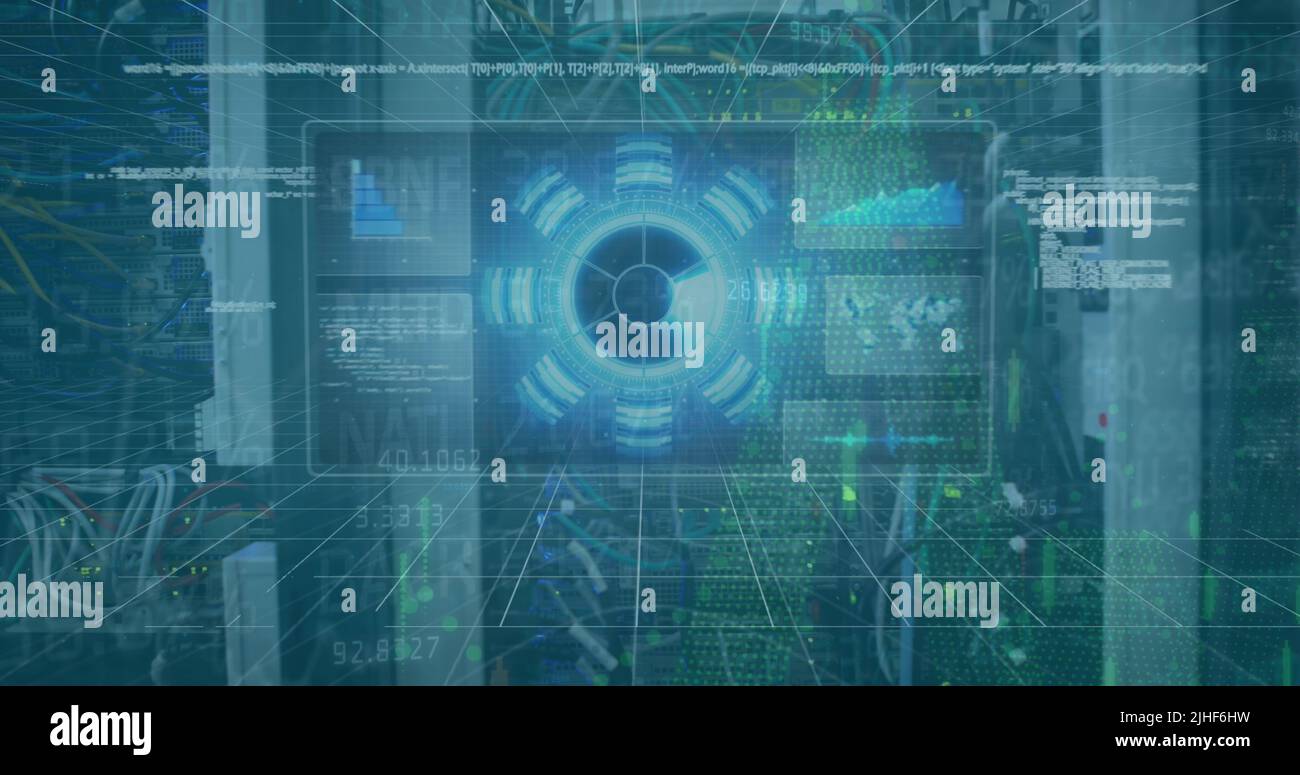 Composition of binary coding digital icons and online security padlock online security padlock Stock Photo