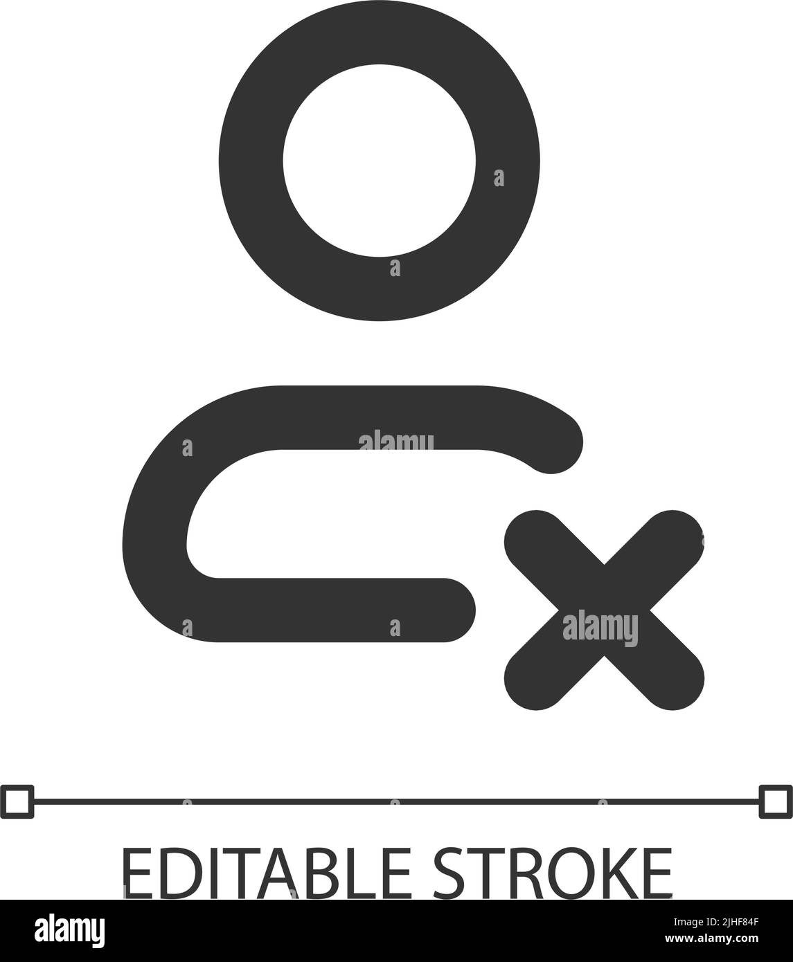 Delete contact pixel perfect linear ui icon Stock Vector