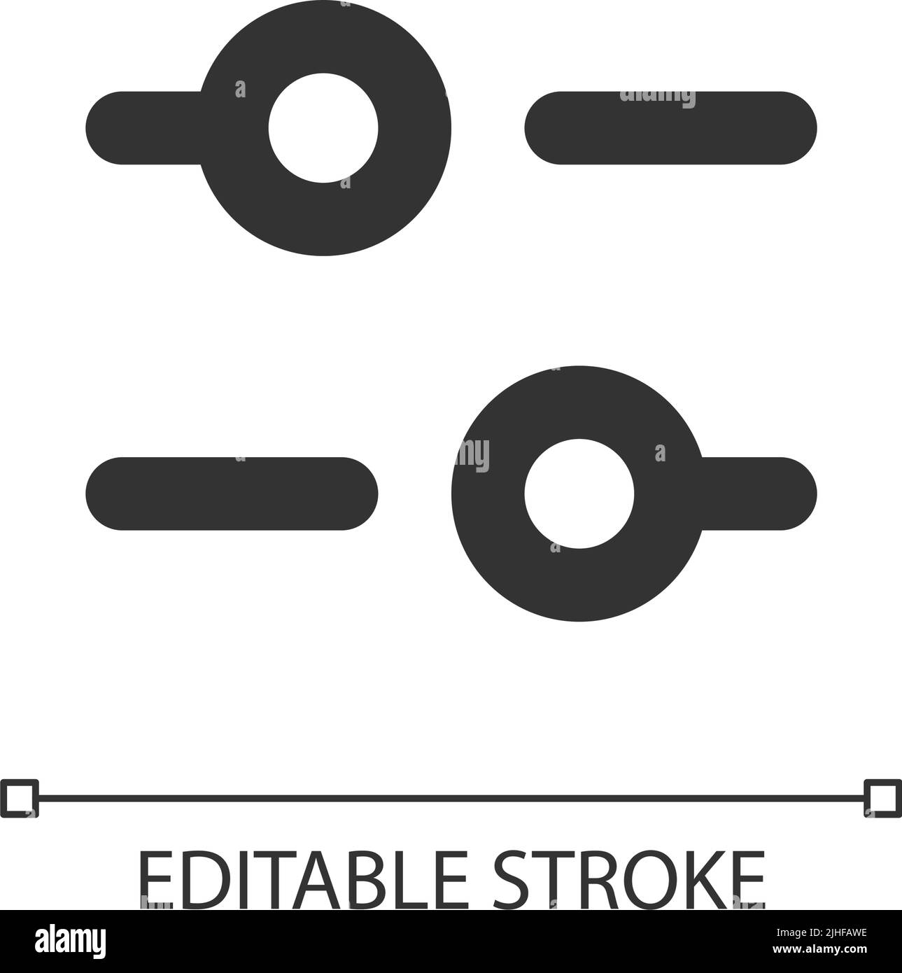 Horizontal adjust pixel perfect linear ui icon Stock Vector Image & Art ...