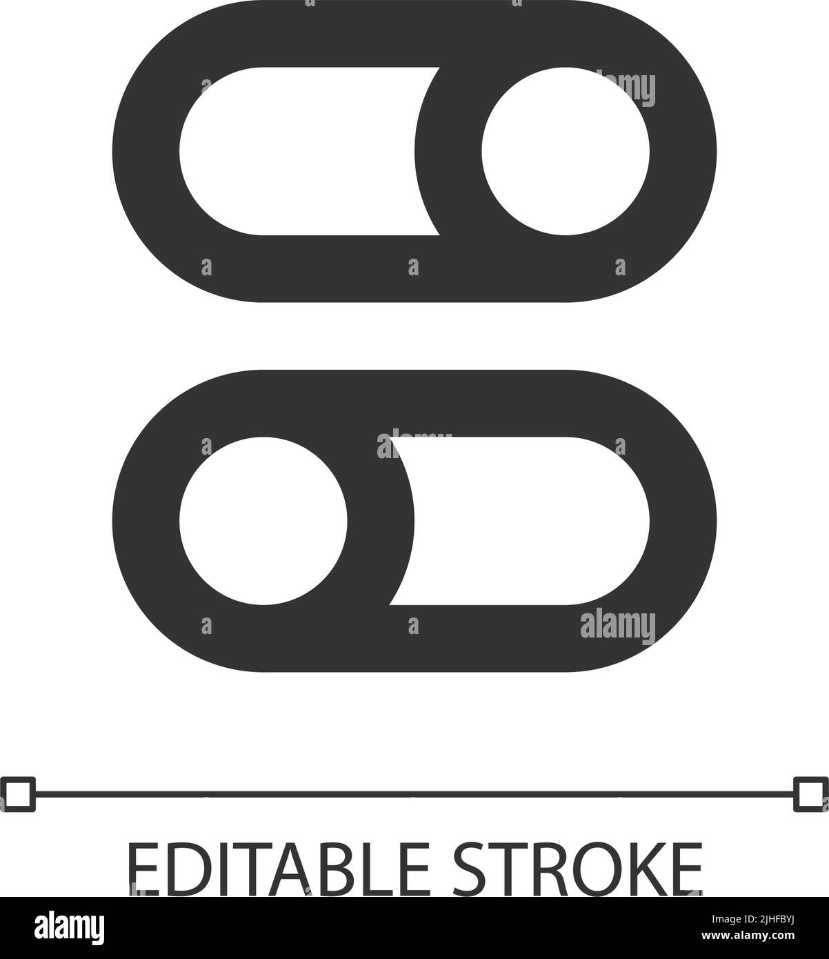 Switch on and off buttons pixel perfect linear ui icon Stock Vector ...