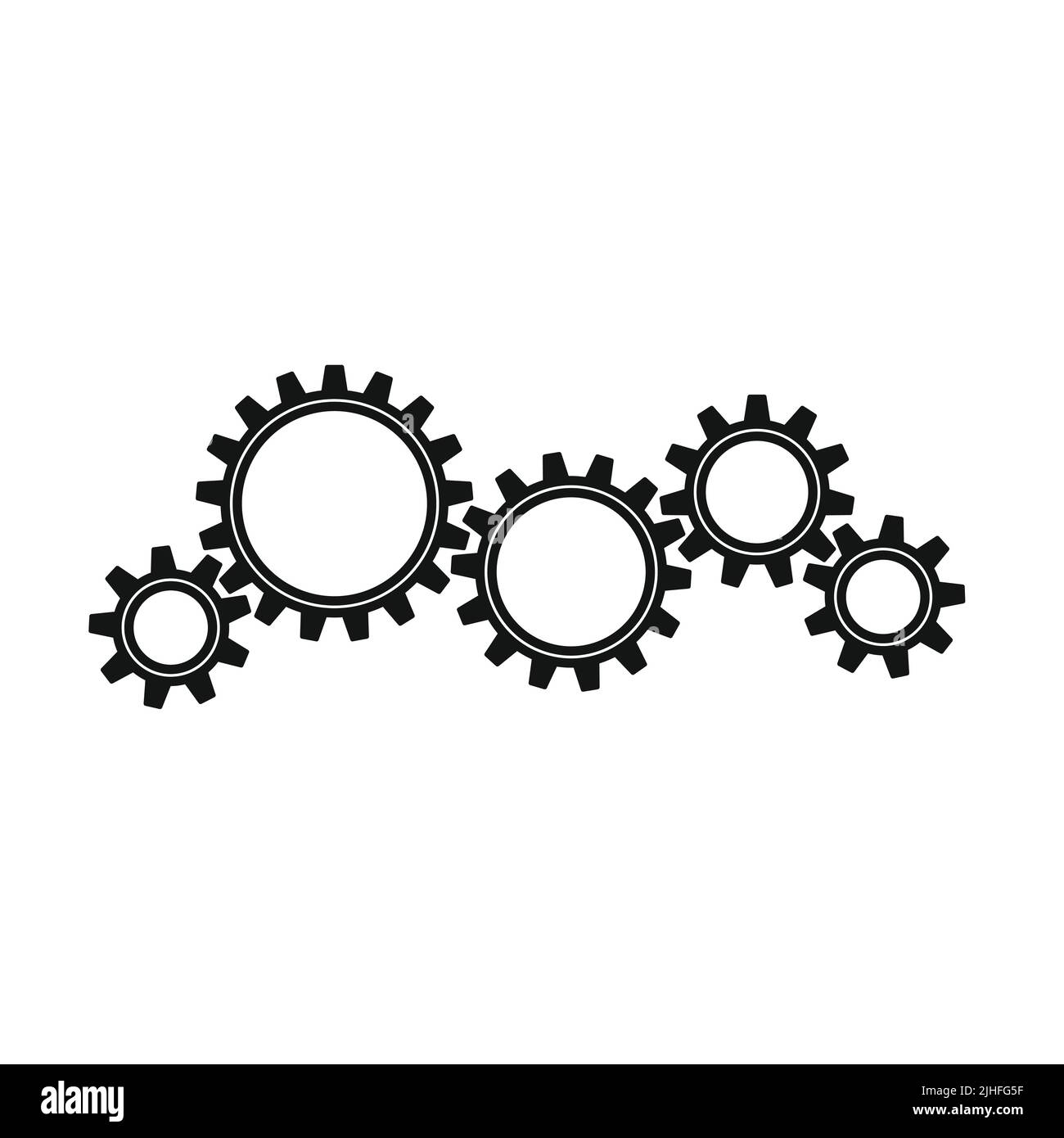 Solution Connection gears isolated vector illustration Stock Vector