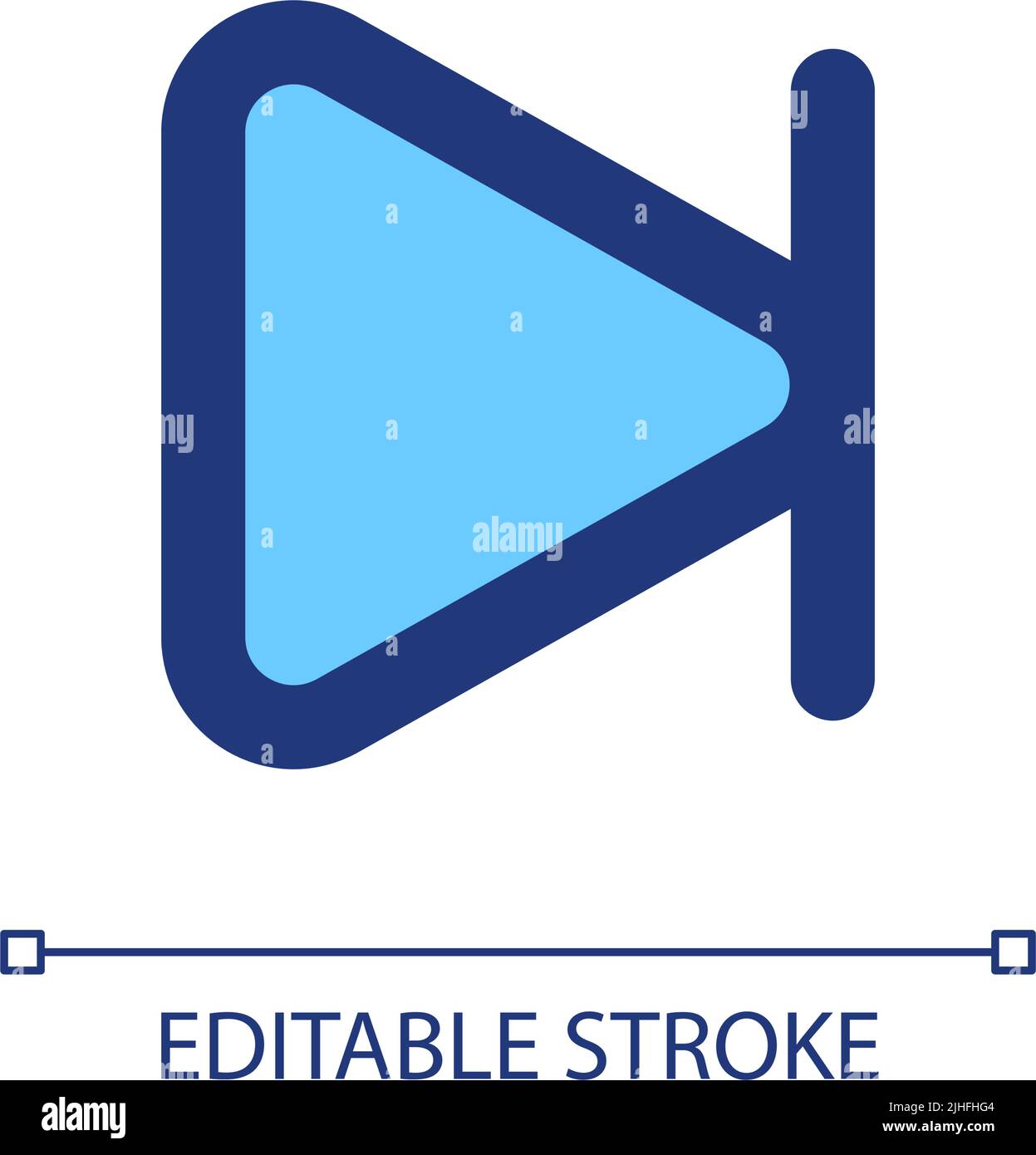 Skip next button pixel perfect RGB color ui icon Stock Vector