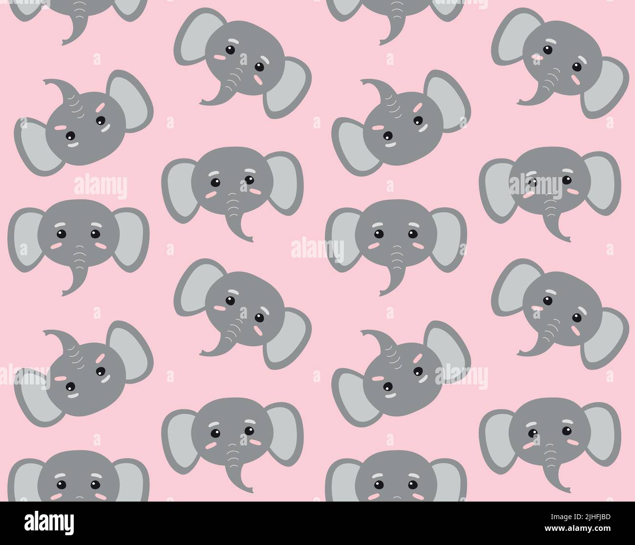 Vector seamless pattern of flat elephant face Stock Vector Image & Art ...