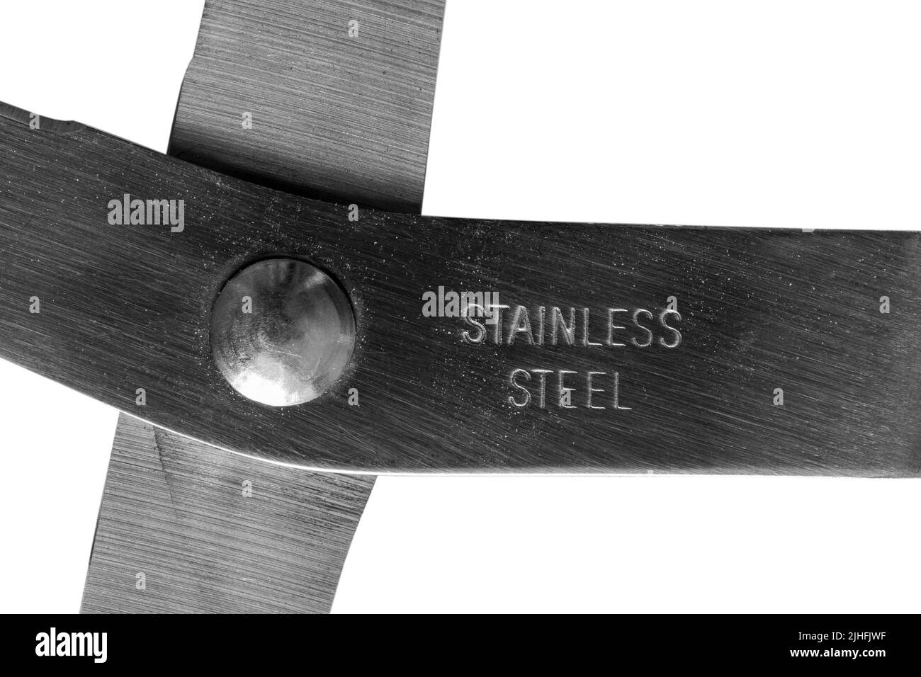 close up detail of stainless steel engraving inscription on pair of ...