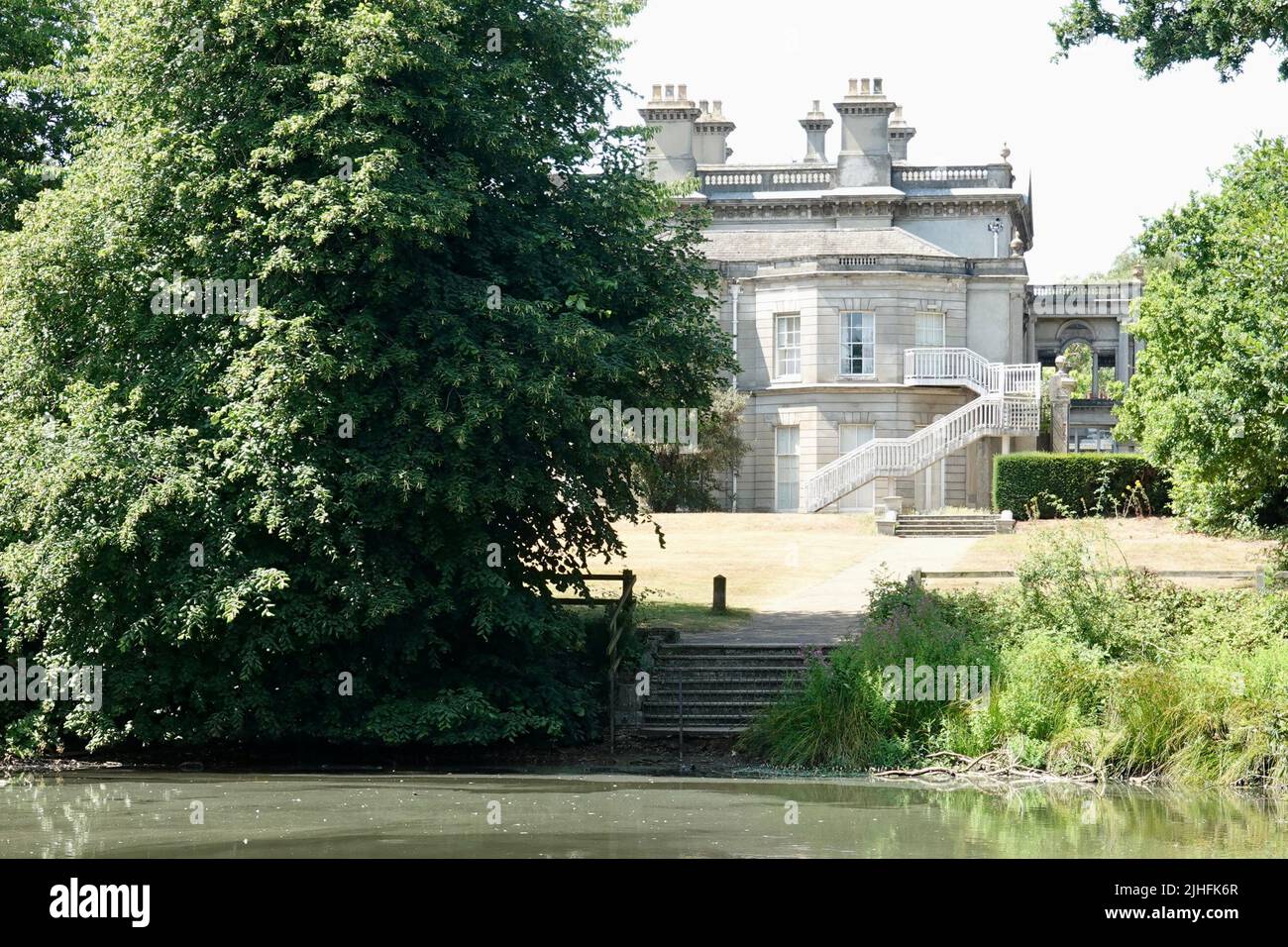 Ipswich, Suffolk, UK !8 July 2022 Chantry Park deserted on a
