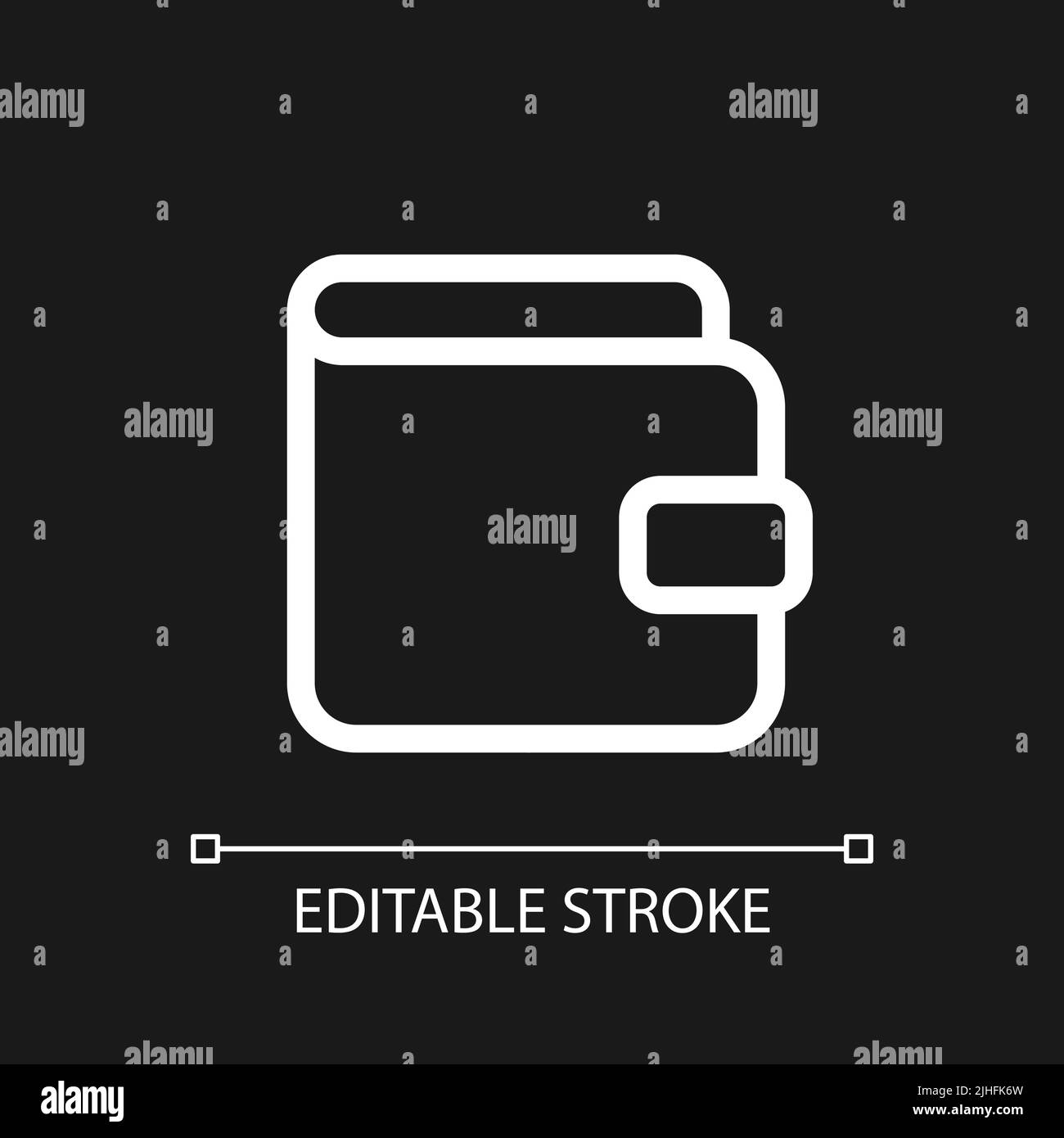 Wallet pixel perfect white linear ui icon for dark theme Stock Vector ...