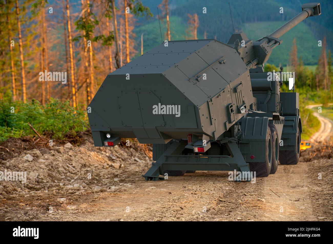 Archer Artillery System, or Archer – FH77BW L52, or Artillerisystem 08 is an international project aimed at developing a next-generation self-propelle Stock Photo