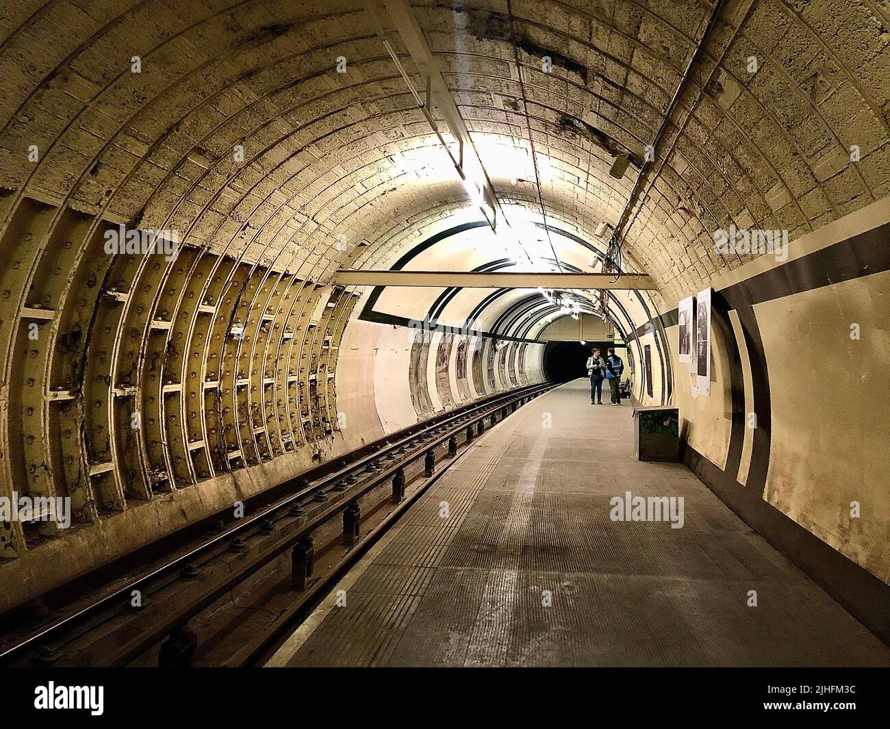 A shot down a tunnel appearing to lead to the abyss. LONDON, ENGLAND