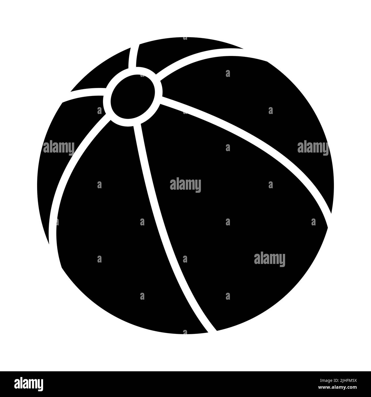 Beach ball icon. Beach ball isolated icon. Black ball symbol. Vector illustration Stock Vector