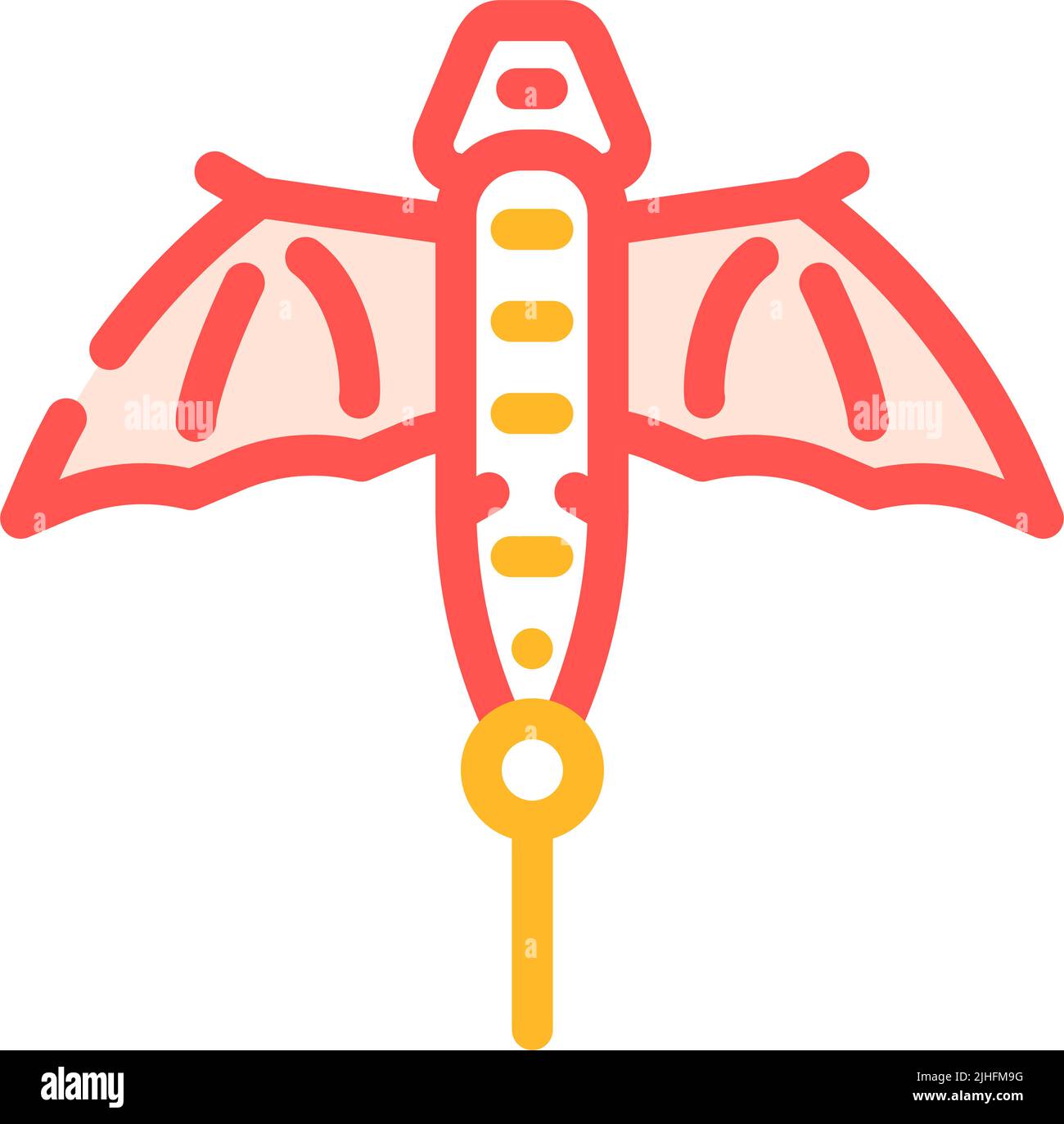 dragon shape kite color icon vector illustration Stock Vector Image