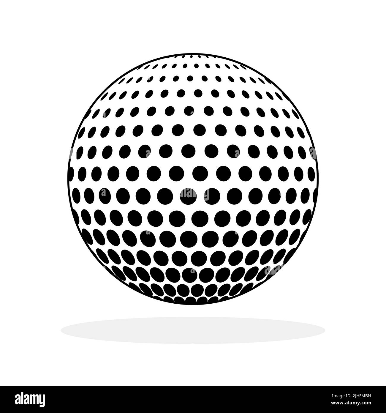 Golf ball icon. Golf ball isolated icon. Golf ball symbol. Black vector
