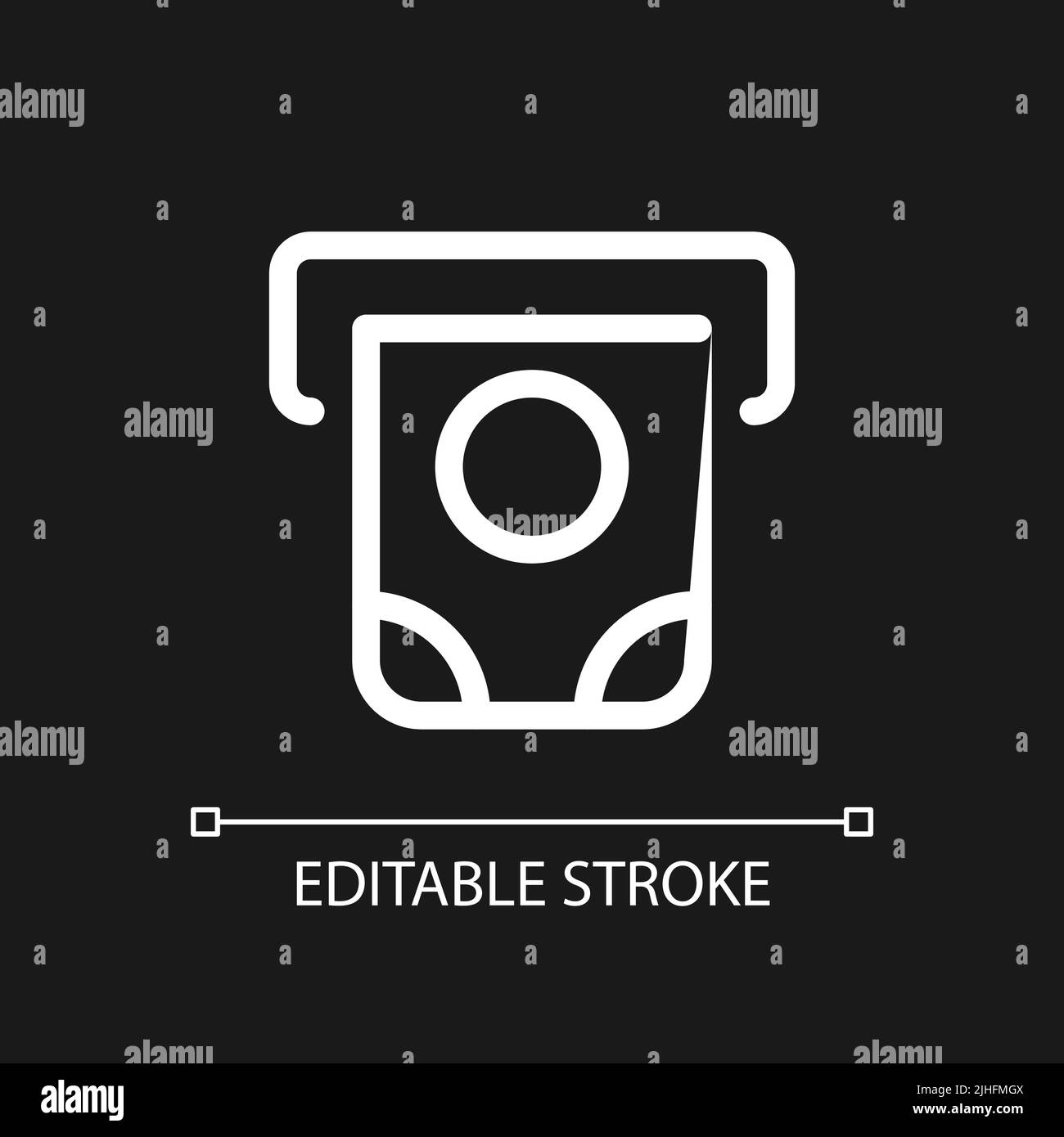 Money dispenser pixel perfect white linear ui icon for dark theme Stock ...