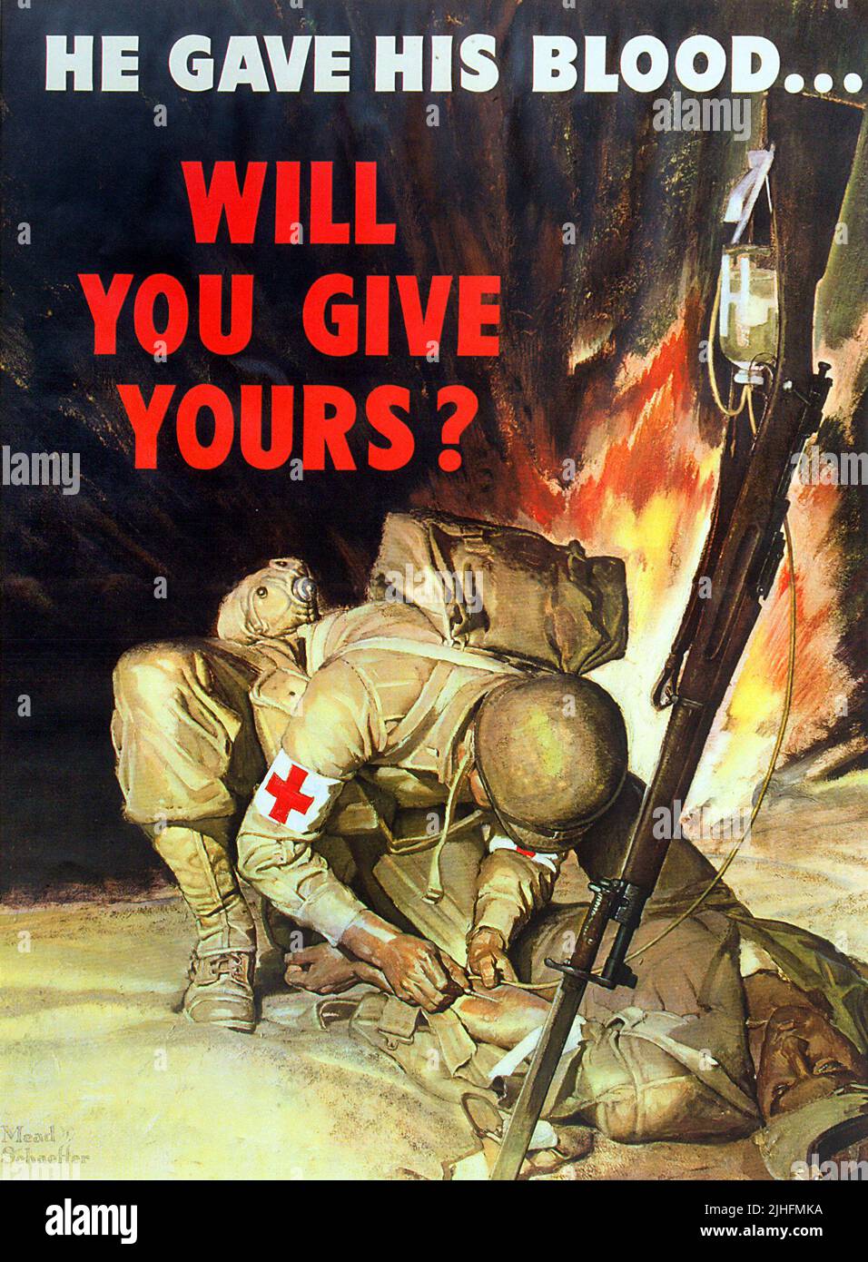 WW2 American blood donor poster Stock Photo