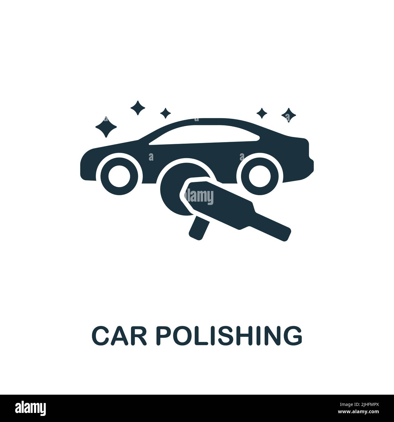 Car Polishing icon. Monochrome simple line Car Service icon for ...