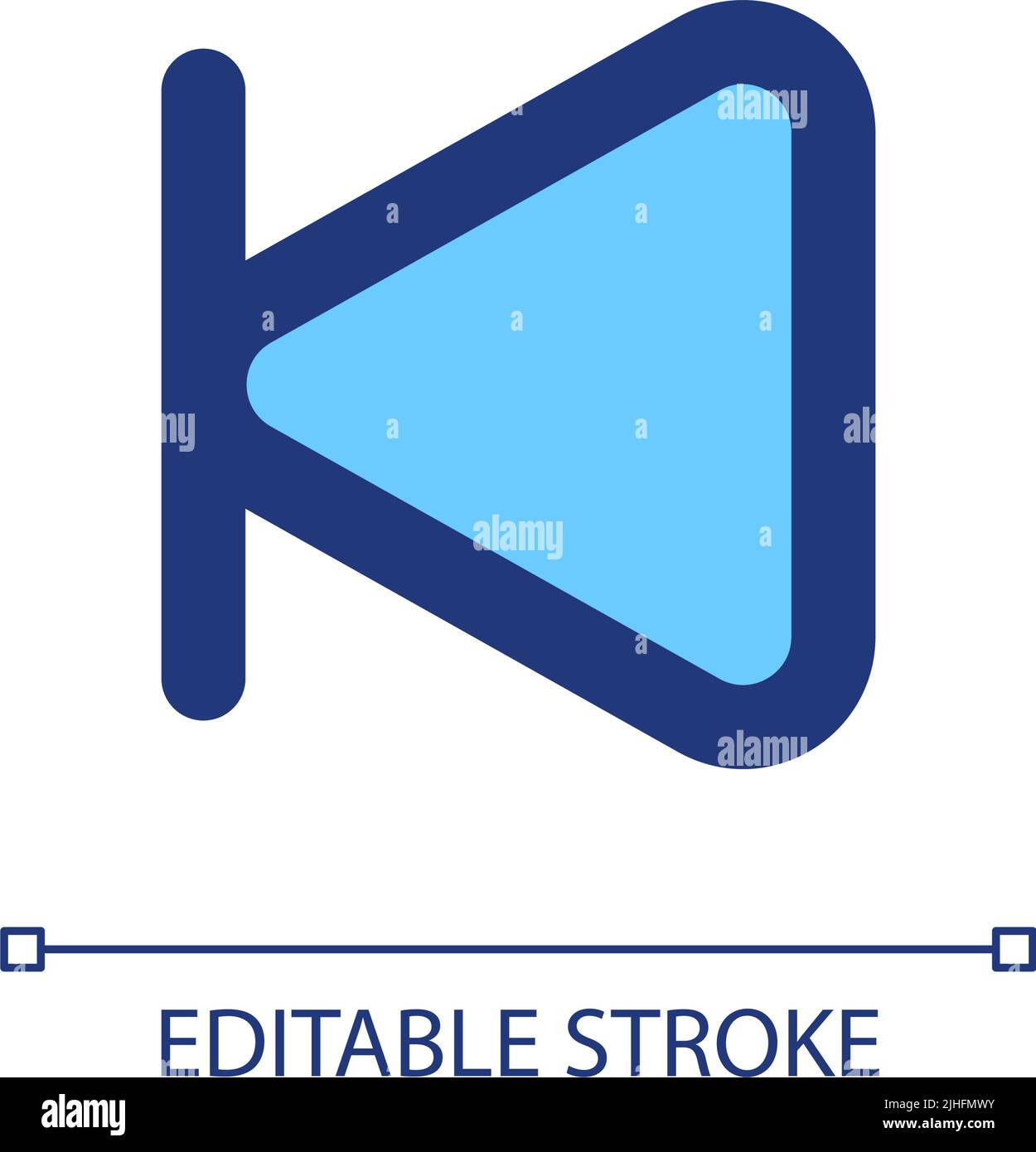 Skip previous button pixel perfect RGB color ui icon Stock Vector