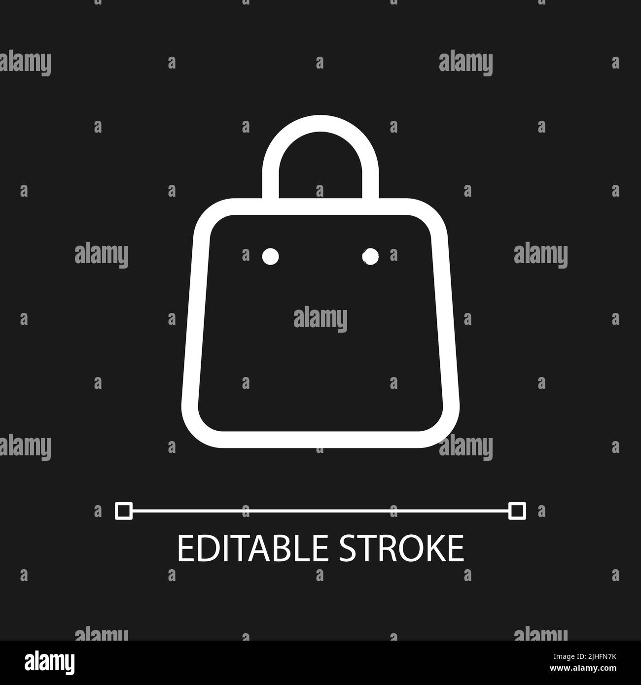 Shopping bag pixel perfect white linear ui icon for dark theme Stock ...