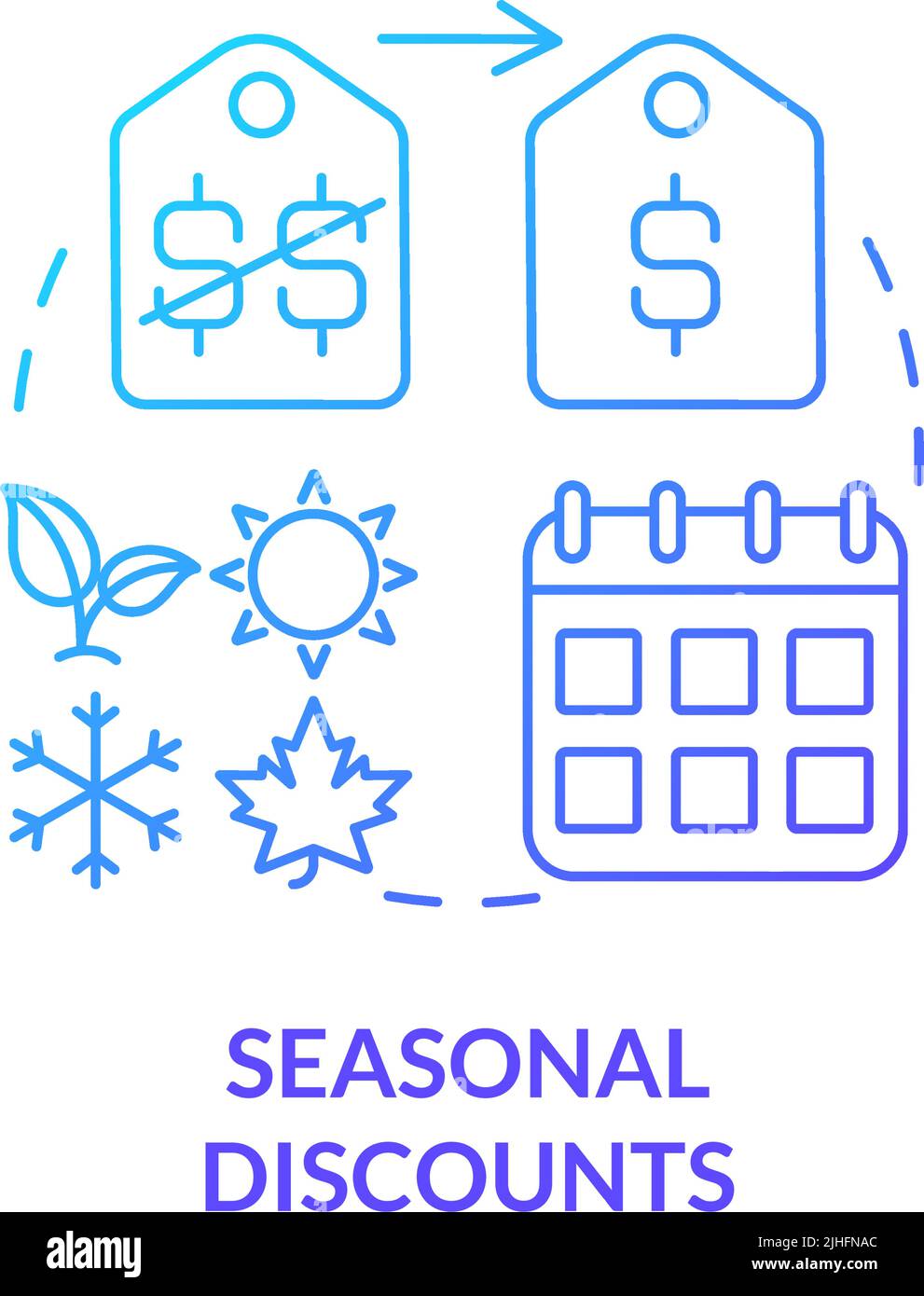 Seasonal discount blue gradient concept icon Stock Vector Image & Art
