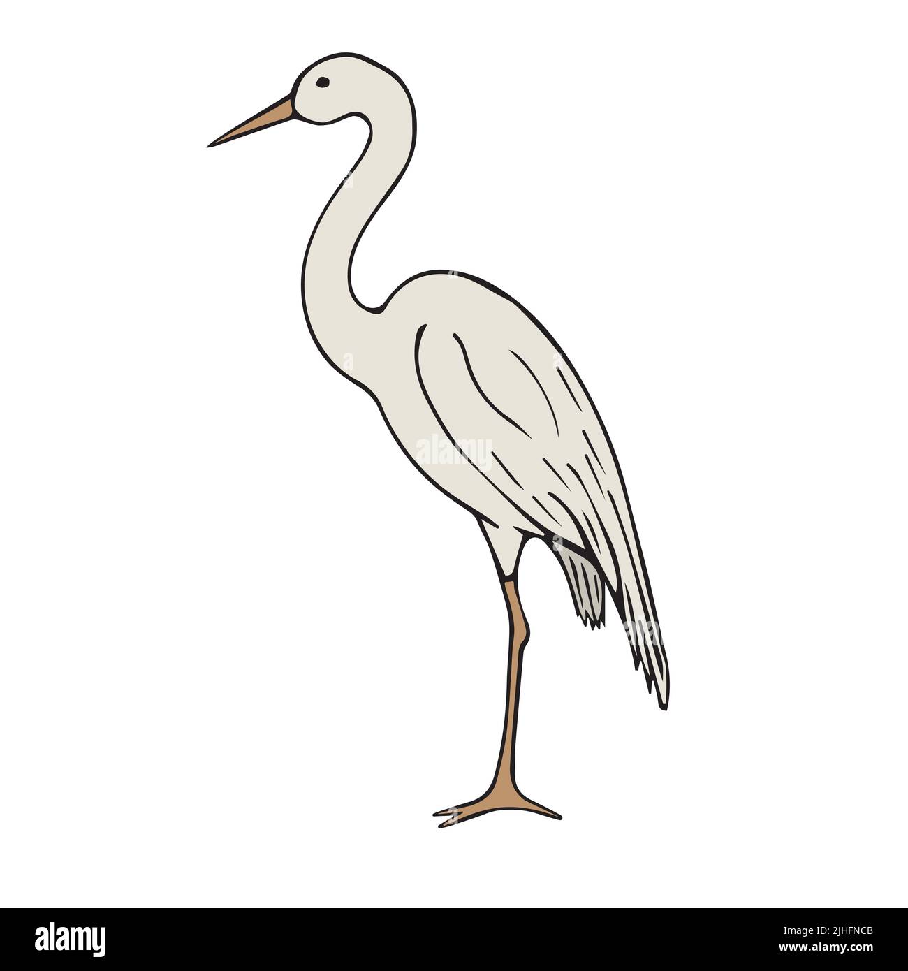 Vector hand drawn doodle sketch colored heron Stock Vector Image & Art ...