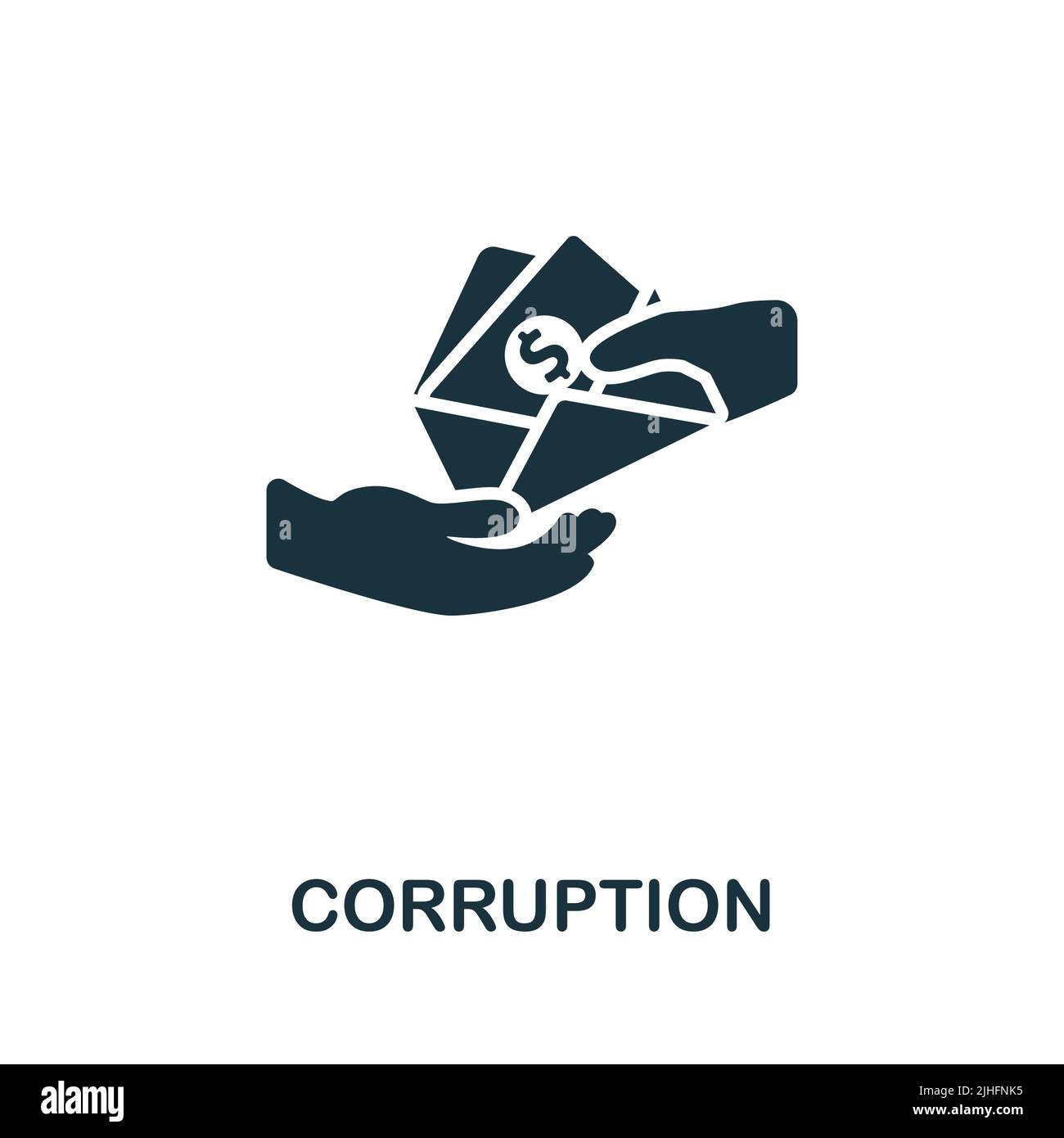 Corruption icon. Monochrome simple line Crime icon for templates, web design and infographics Stock Vector