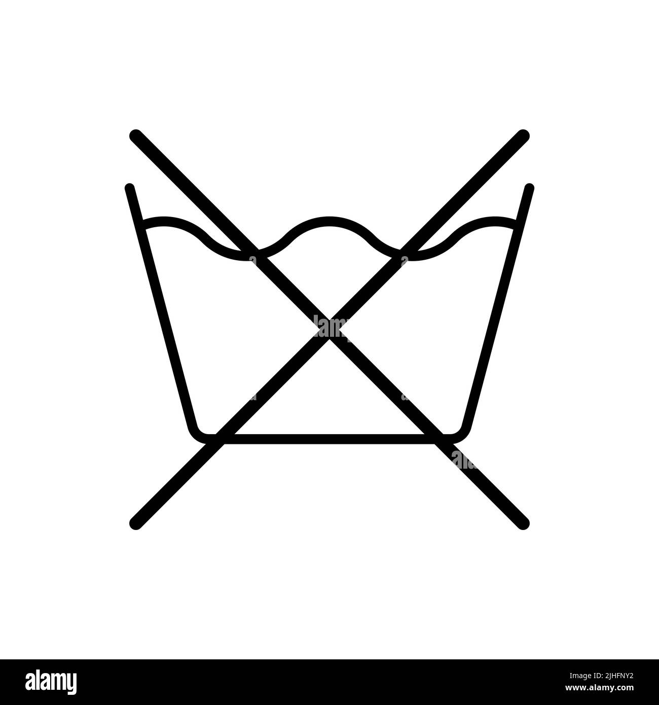 Do not wash icon. Black linear icon. Isolated wash icon. Vector