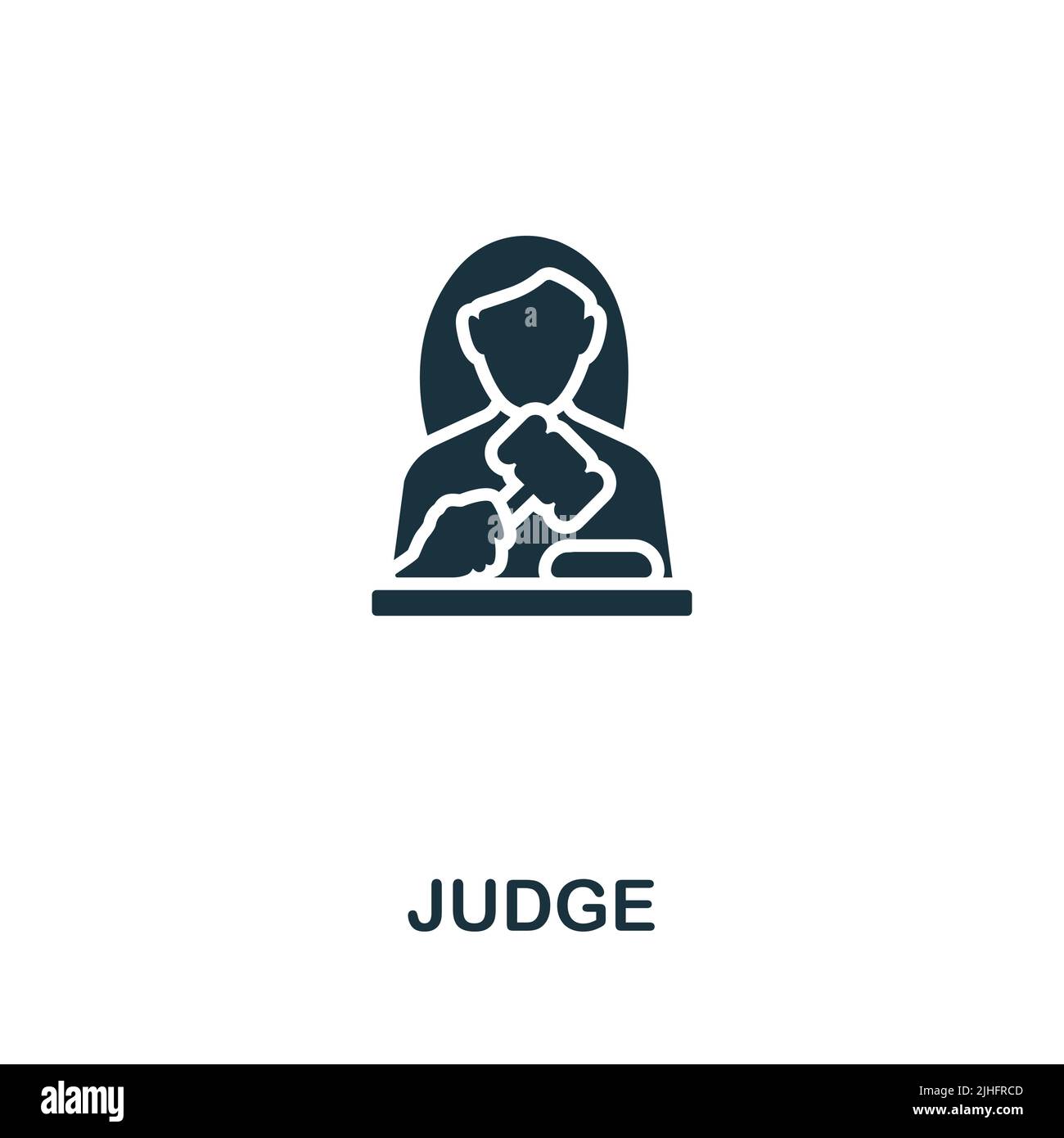 Judge icon line. Simple element crime symbol for templates, web design and infographics. Stock Vector