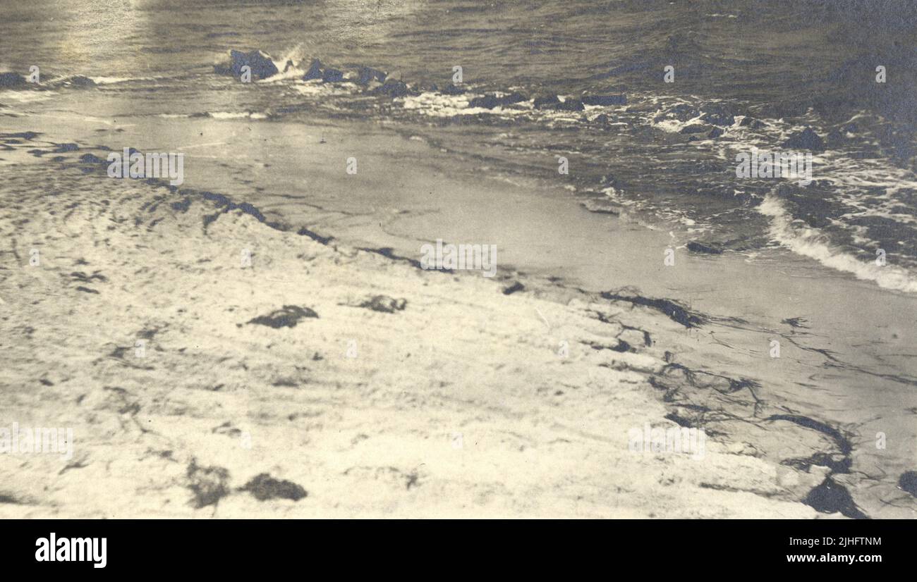 New Jersey - Barnegat. Rip rap wall on north side of station, looking ...