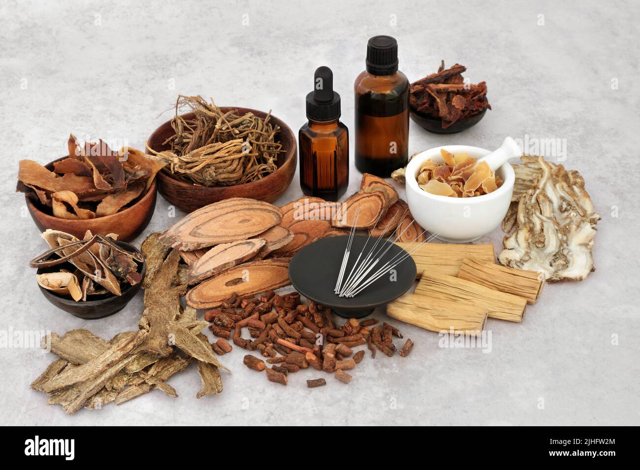 Chinese alternative acupuncture medical treatment with herbs and spice