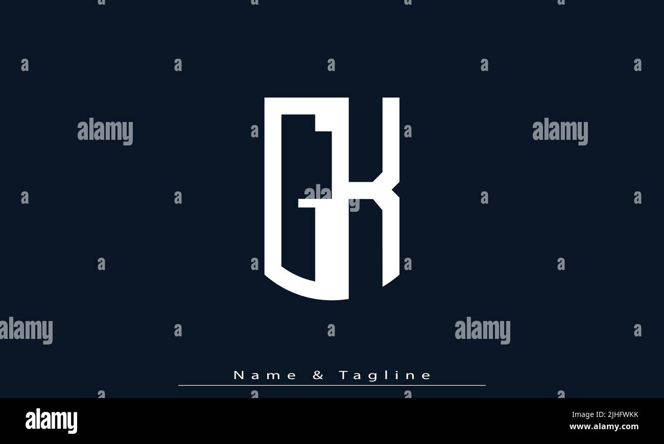 Alphabet letters Initials Monogram logo GK , KG Stock Vector
