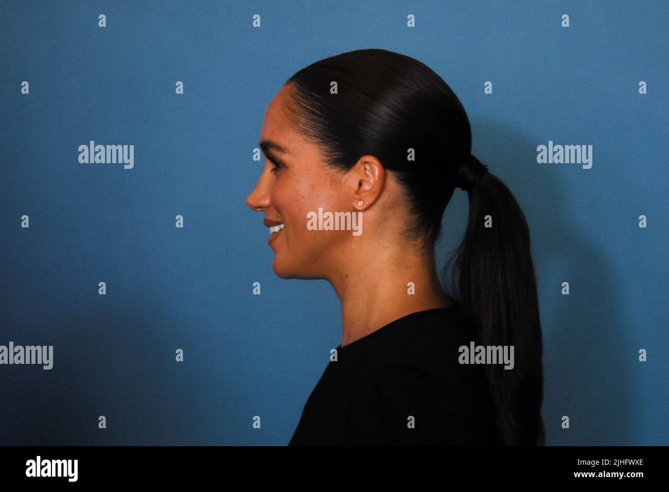 Britain's Meghan, Duchess of Sussex arrives to celebrate Nelson Mandela International Day at the United Nations Headquarters in New York, U.S., July 18, 2022. REUTERS/Shannon Stapleton Stock Photo