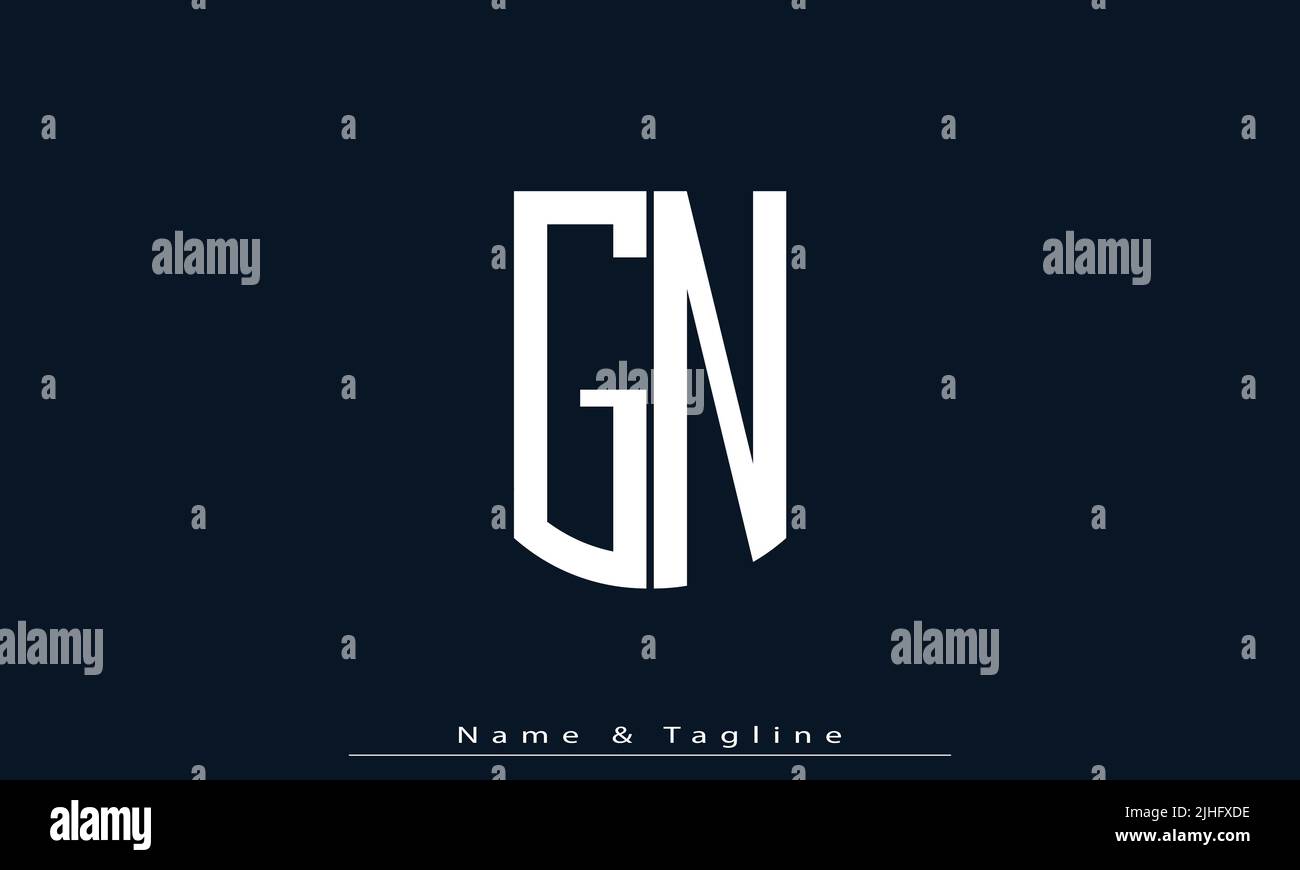 Alphabet letters Initials Monogram logo GN , NG Stock Vector