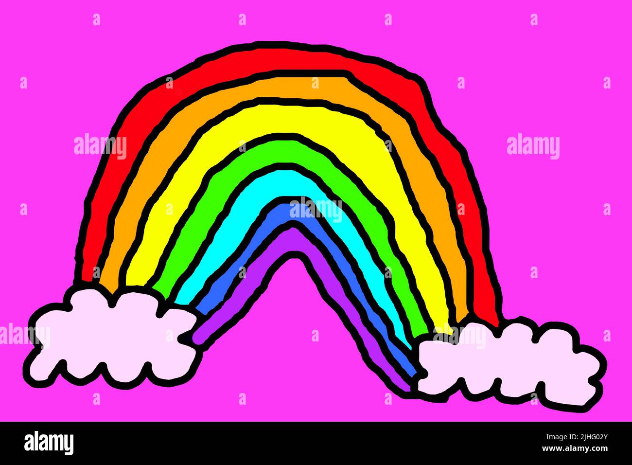 Drawing rainbow and clouds hi-res stock photography and images - Alamy