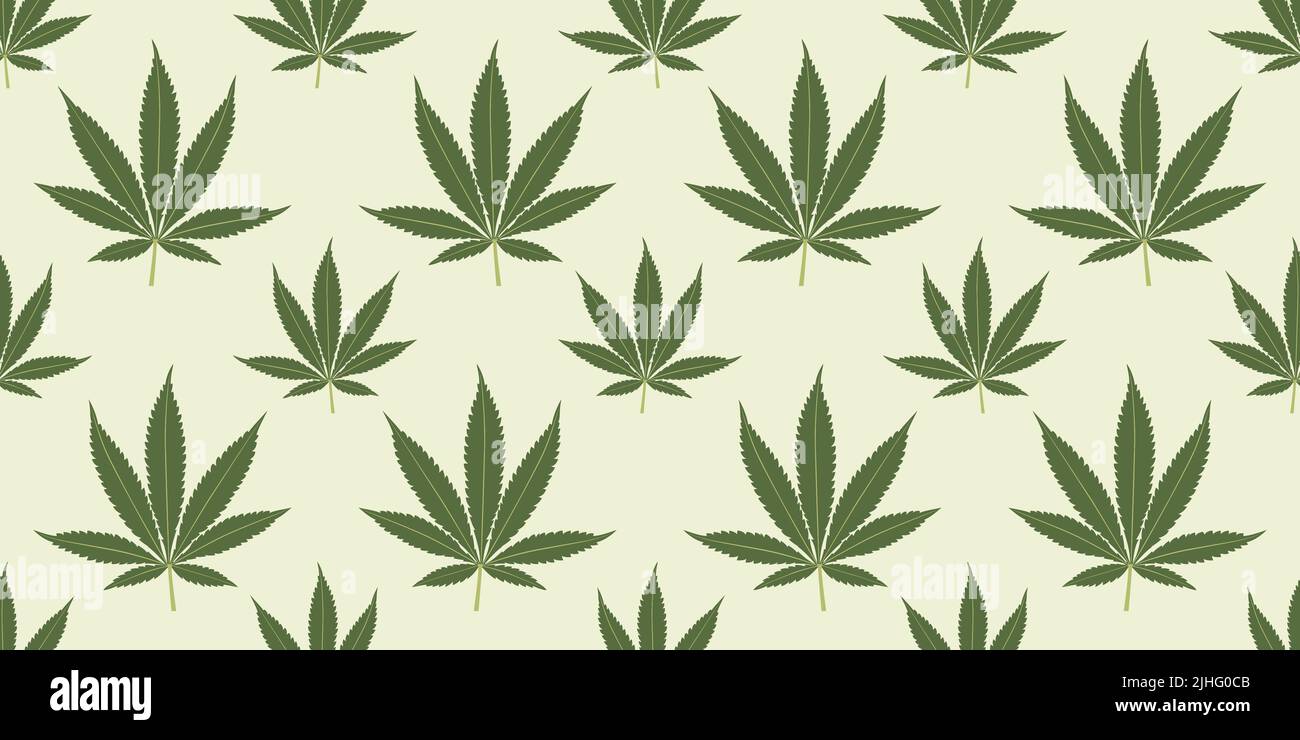 Seamless marijuana background with geometric leaves pattern Stock Vector