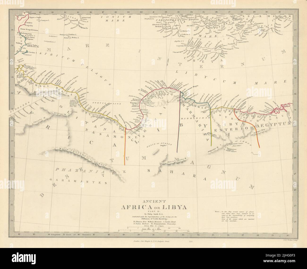 ANCIENT NORTH AFRICA. Syrtis Minor to Alexandria. Libya Egypt. SDUK 1851 map Stock Photo