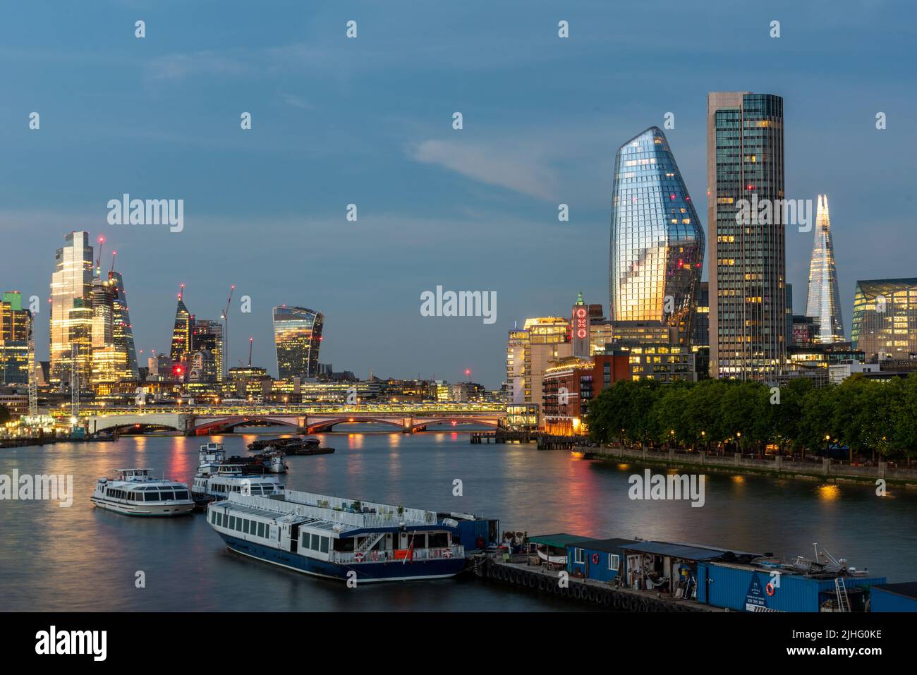 River Thames and One Blackfriars, London, UK Stock Photo