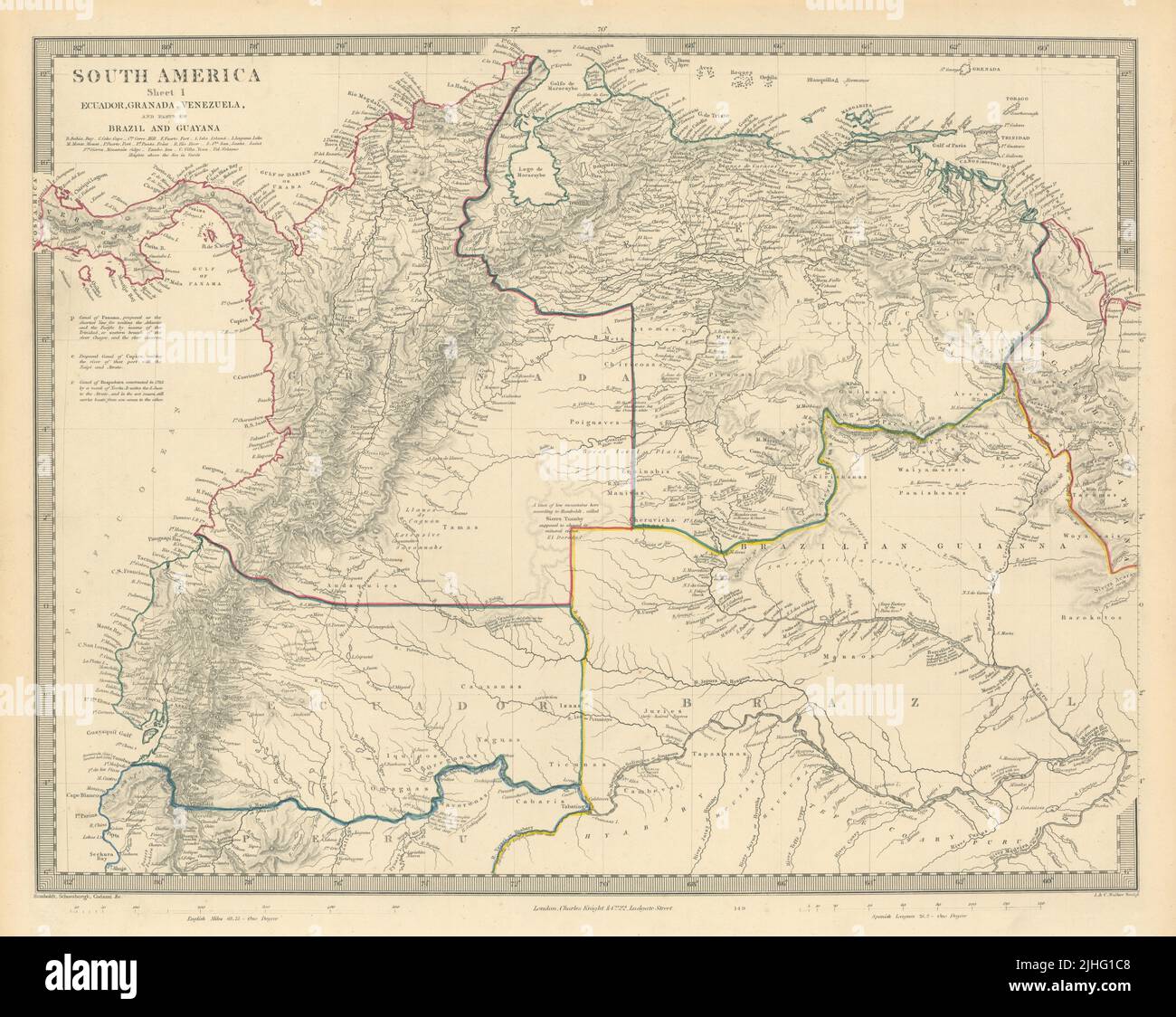 AMAZONIA. Showing "El Dorado?", missions & tribes. Brazil Ecuador. SDUK 1851 map Stock Photo