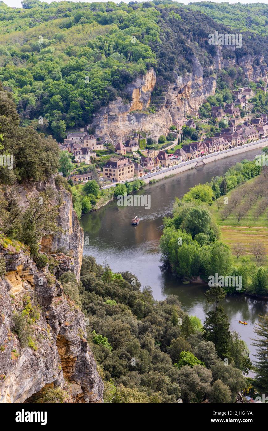 The view from viewpoint at the Dordogne river in Perigord region in France Stock Photo