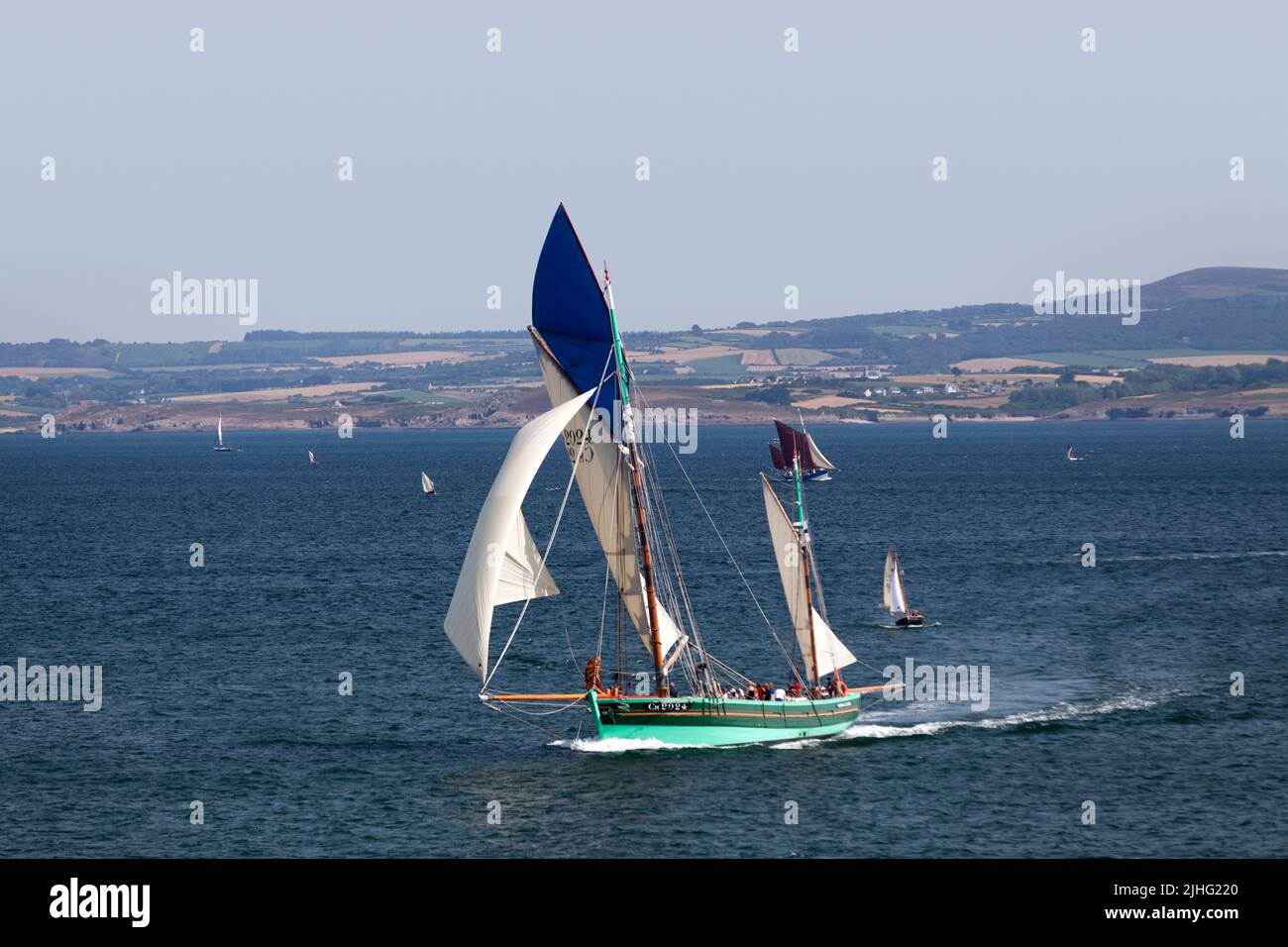 Douarnenez, France - July 17 2022: The Nébuleuse is a former Dundee tuna boat built in 1949 in Camaret. Stock Photo