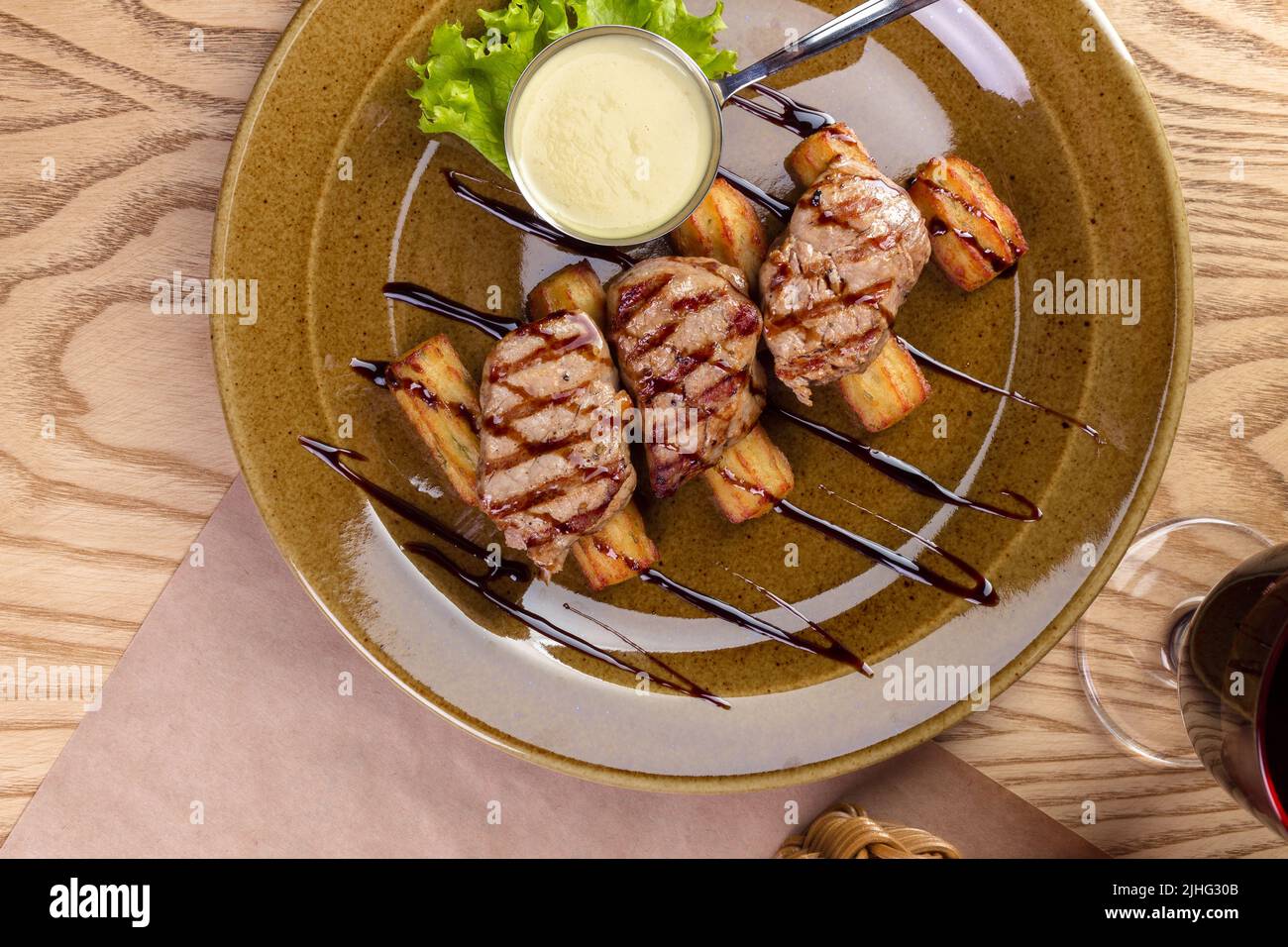 Grilled beef steak Stock Photo - Alamy
