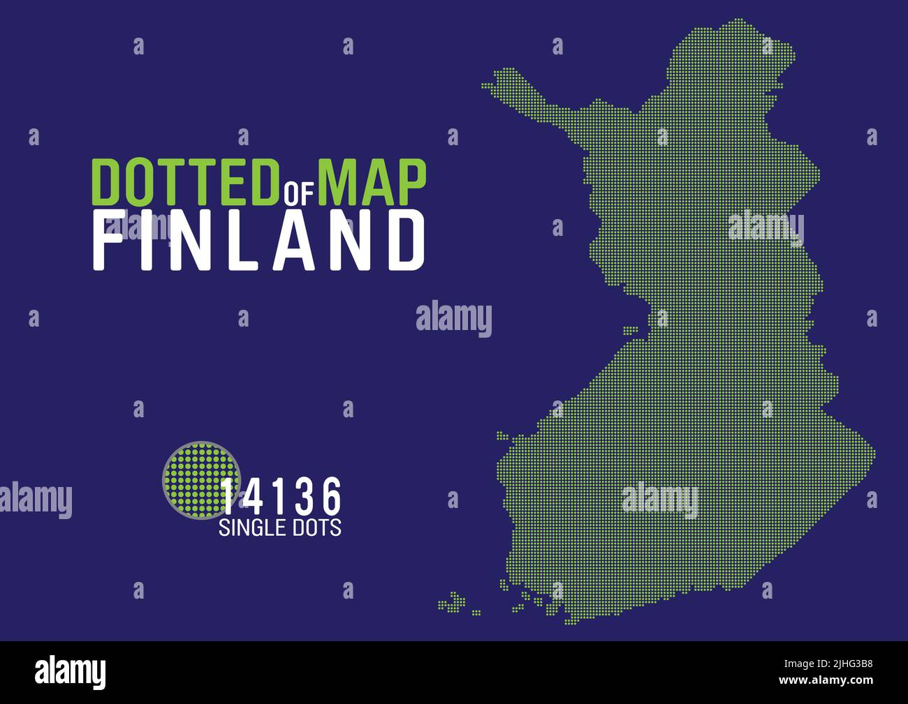 a dotted map of finland Stock Vector