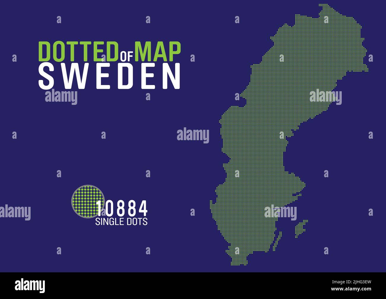 a dotted map of sweden Stock Vector