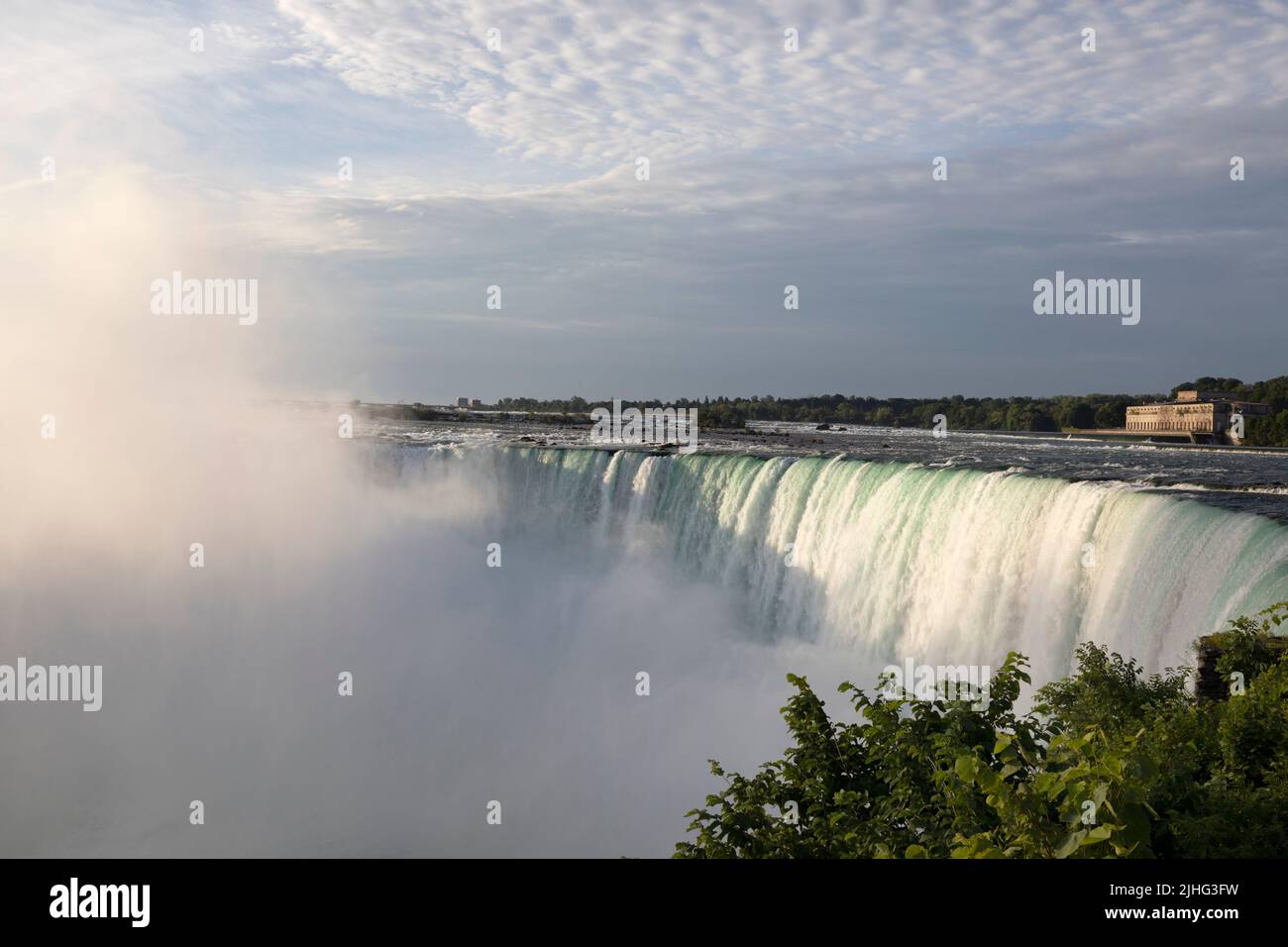 Canadian Horseshoe waterfall in early morning light, Niagara Falls Ontario Canada. Stock Photo
