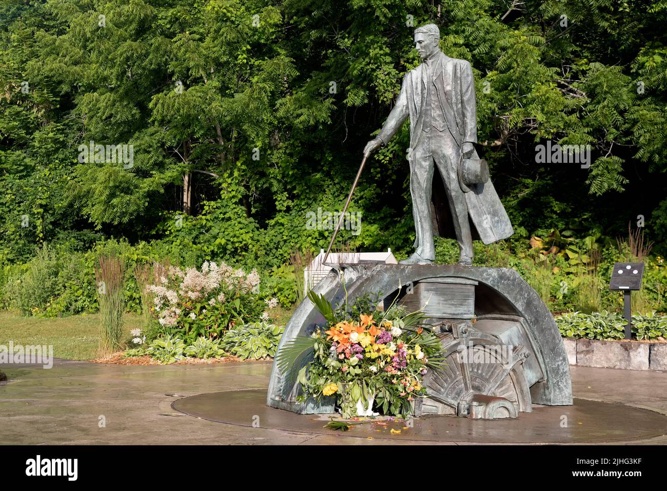 Nikola Tesla Statue. Niagara Falls Ontario Canada. Stock Photo