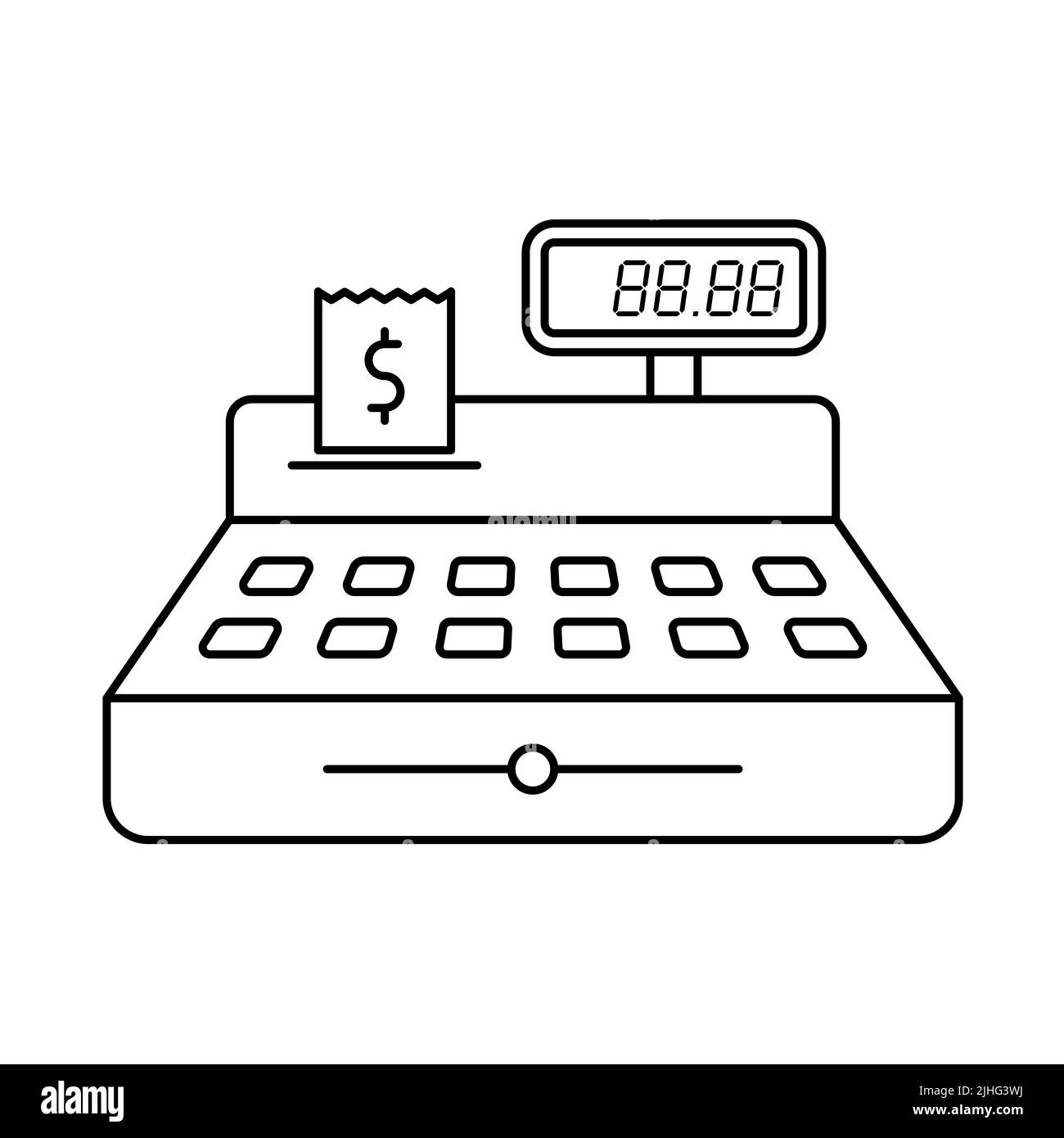 cash register outline vector illustration Stock Vector Image & Art Alamy