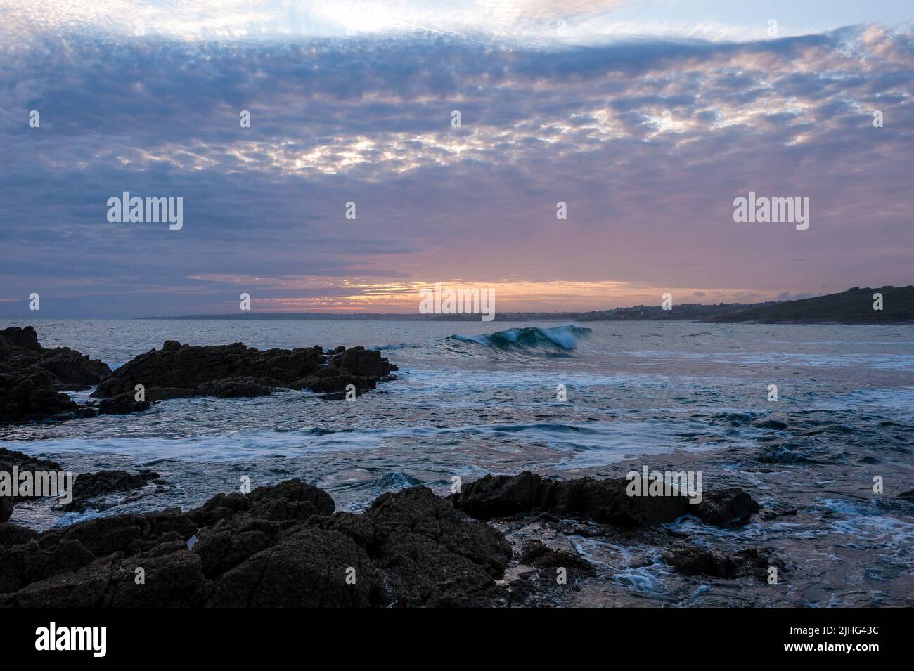 Atlantic Ocean Seascape near Plouhinec, Bretagne, France Stock Photo