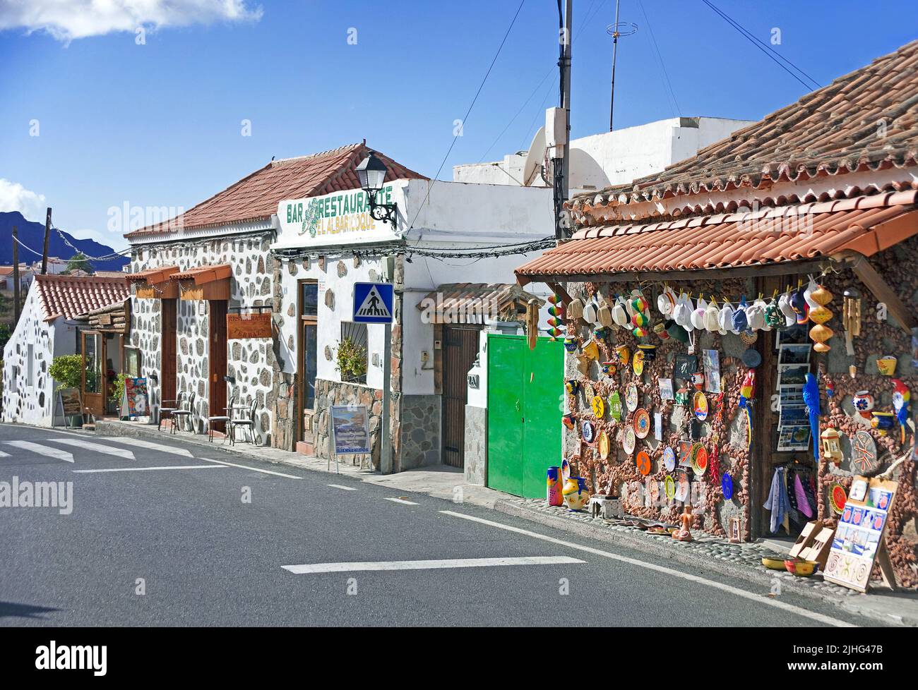 Souvenir shop in the village Fataga, San Bartolome de Tirajana, Grand Canary, Canary islands, Spain, Europe Stock Photo