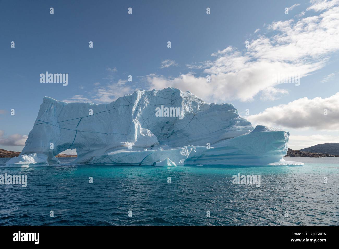 Icebergs at Bear Island in Scoresby Sound, east Greenland Stock Photo