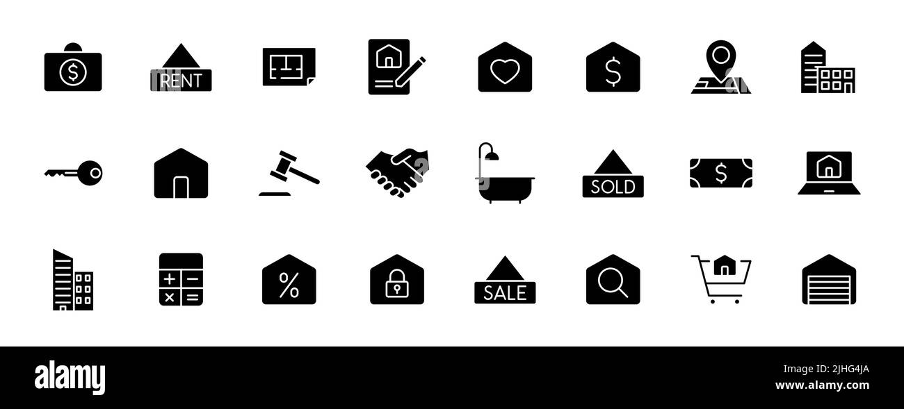real estate silhouette vector icons Stock Vector Image & Art - Alamy