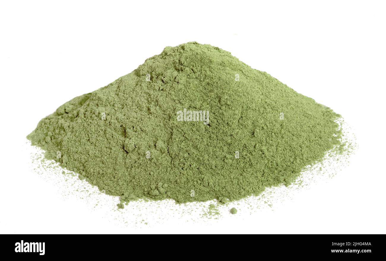 Lemongrass powder pile isolated on white background Stock Photo