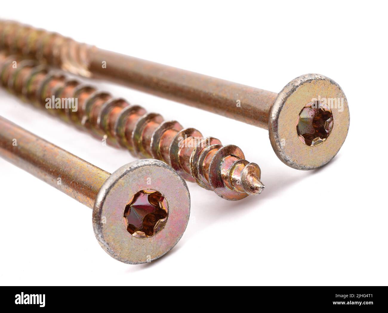 Torx screws isolated on white background Stock Photo